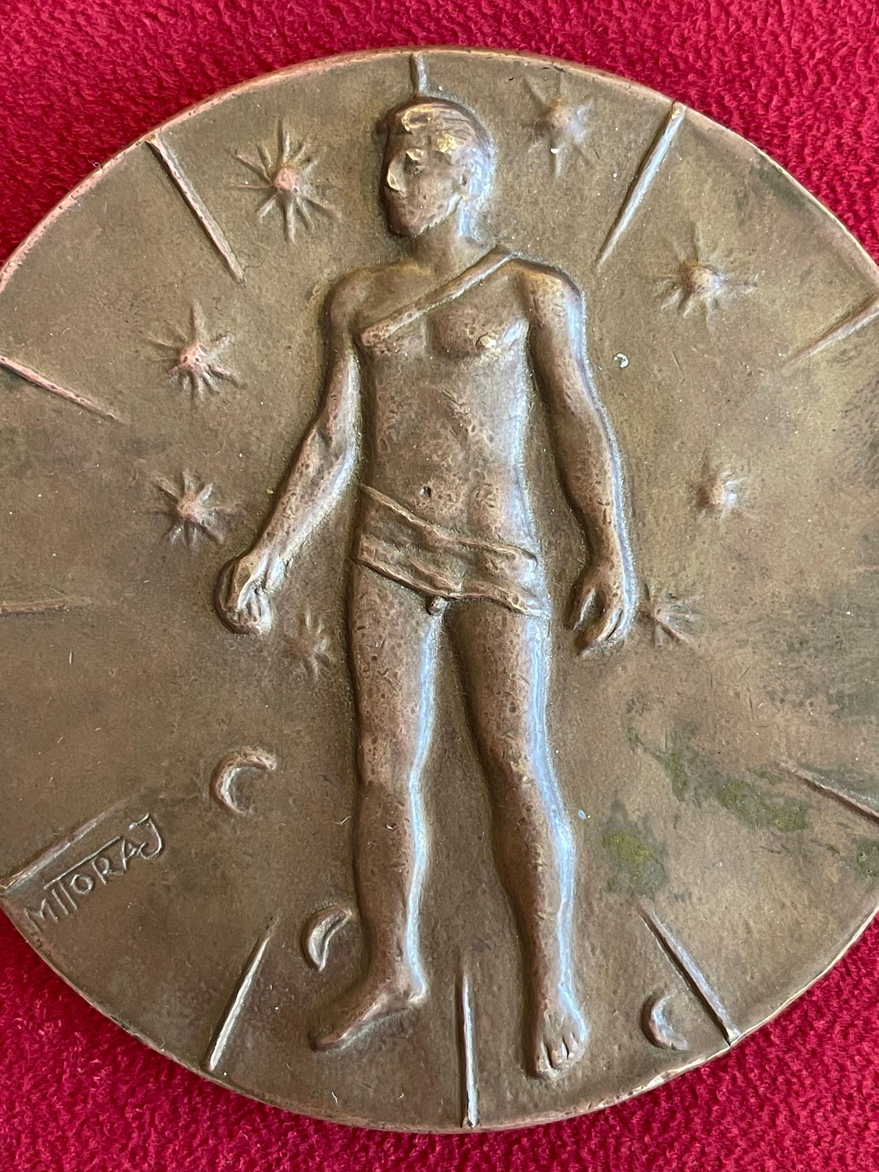 Bronze medal signed 