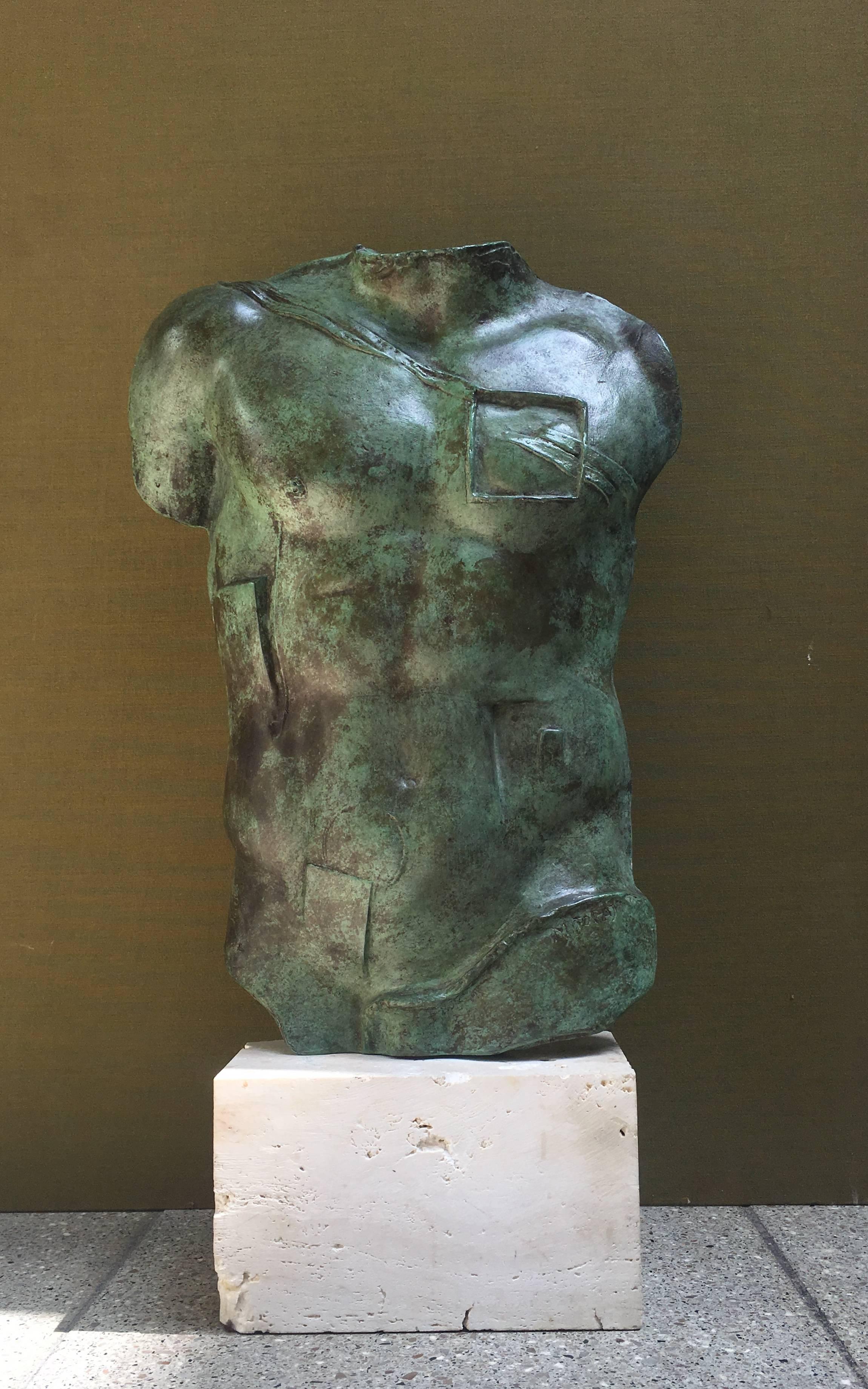 Igor Mitoraj (1944-2014)
“Persée” Torso in bronze with a green antic patina.
Signed Igor Mitoraj and numbered B522/1000 HC
White stone base.
The bronze comes with its 