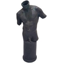 Vintage Male Bust - Bronze Sculpture by Igor Mitoraj - 1991