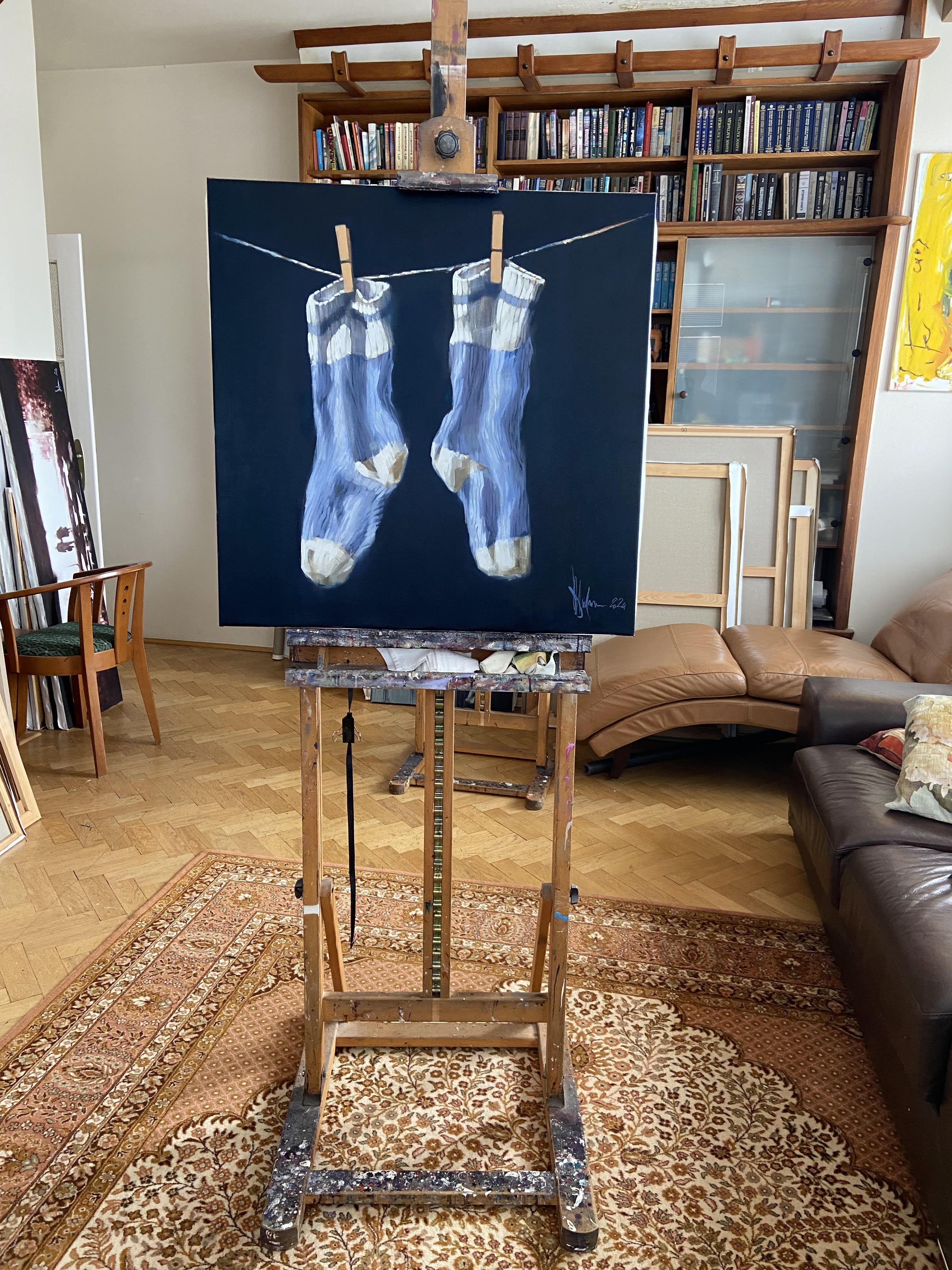 A propos des chaussettes, peinture, huile sur toile - Contemporain Painting par Igor Shulman