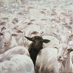 Black sheep., Painting, Oil on Canvas
