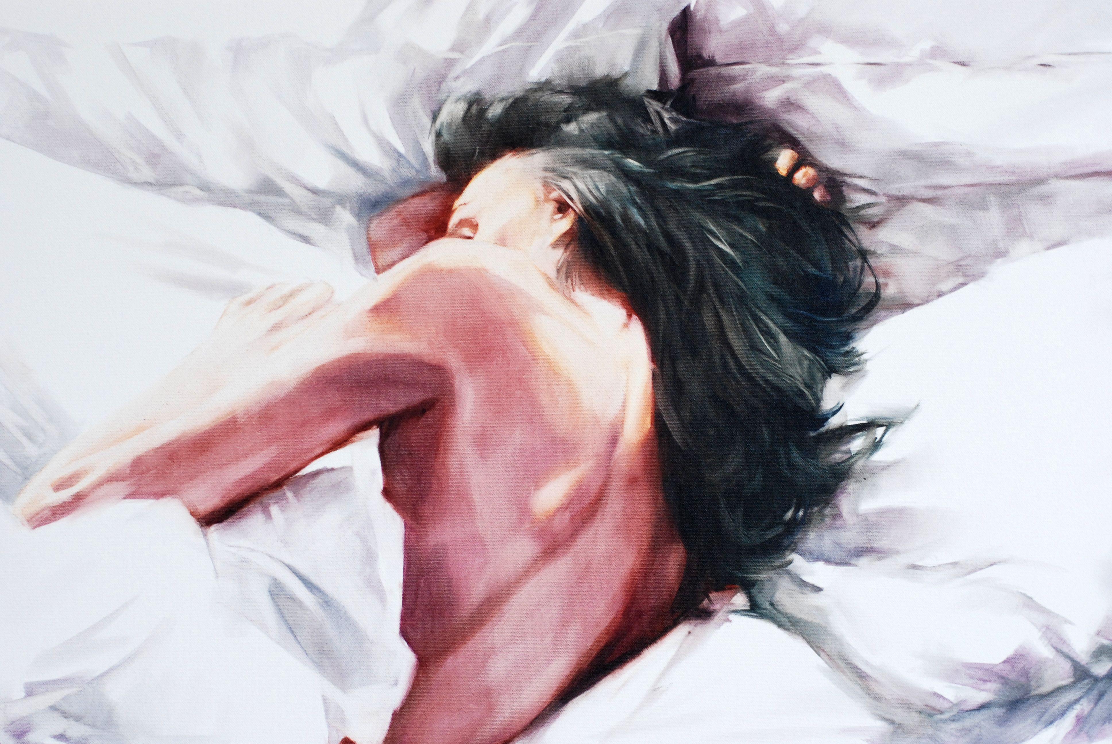 Cold bed., Painting, Oil on Canvas For Sale 2