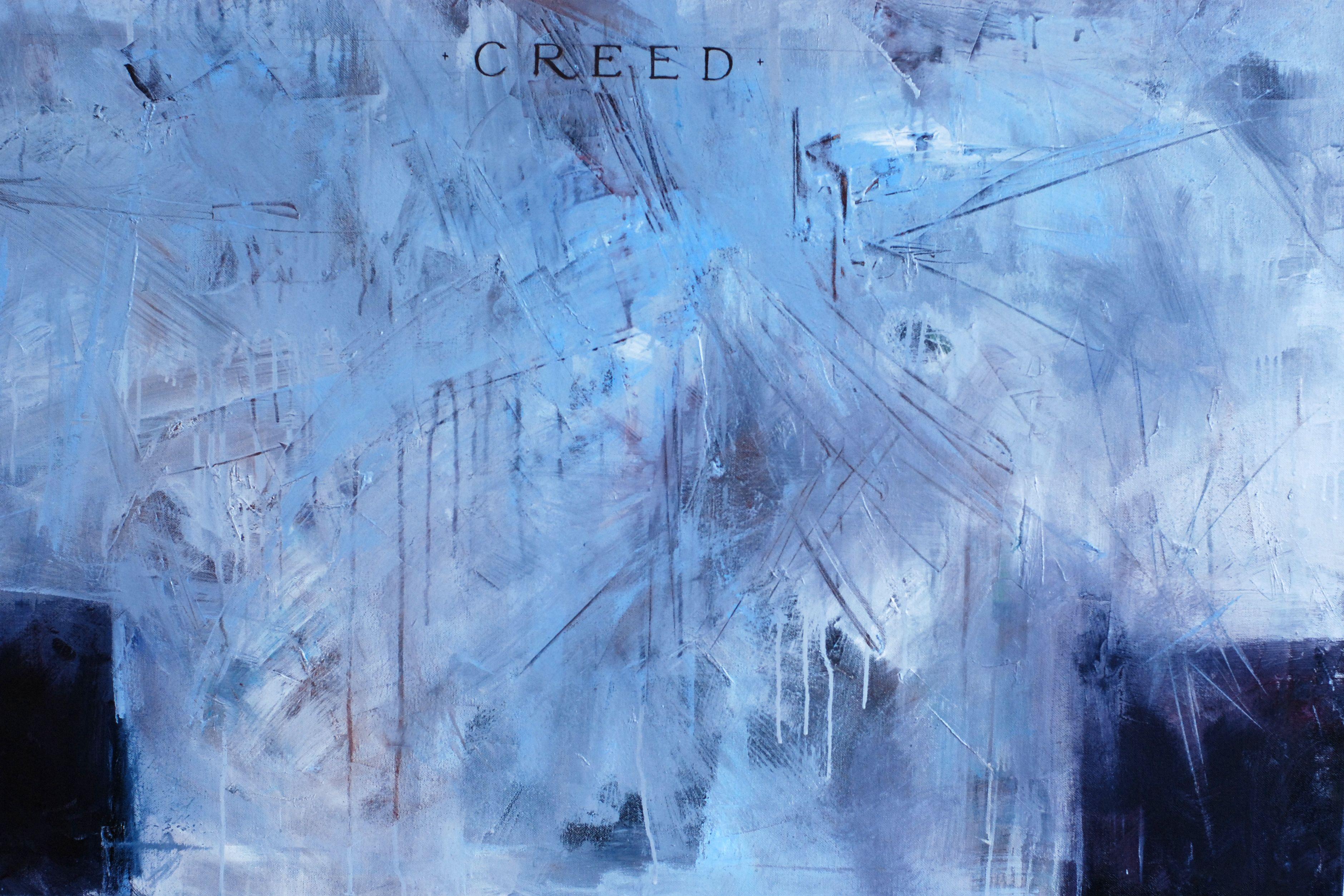 Creed., Pittura, Olio su tela - Abstract Painting Blu di Igor Shulman