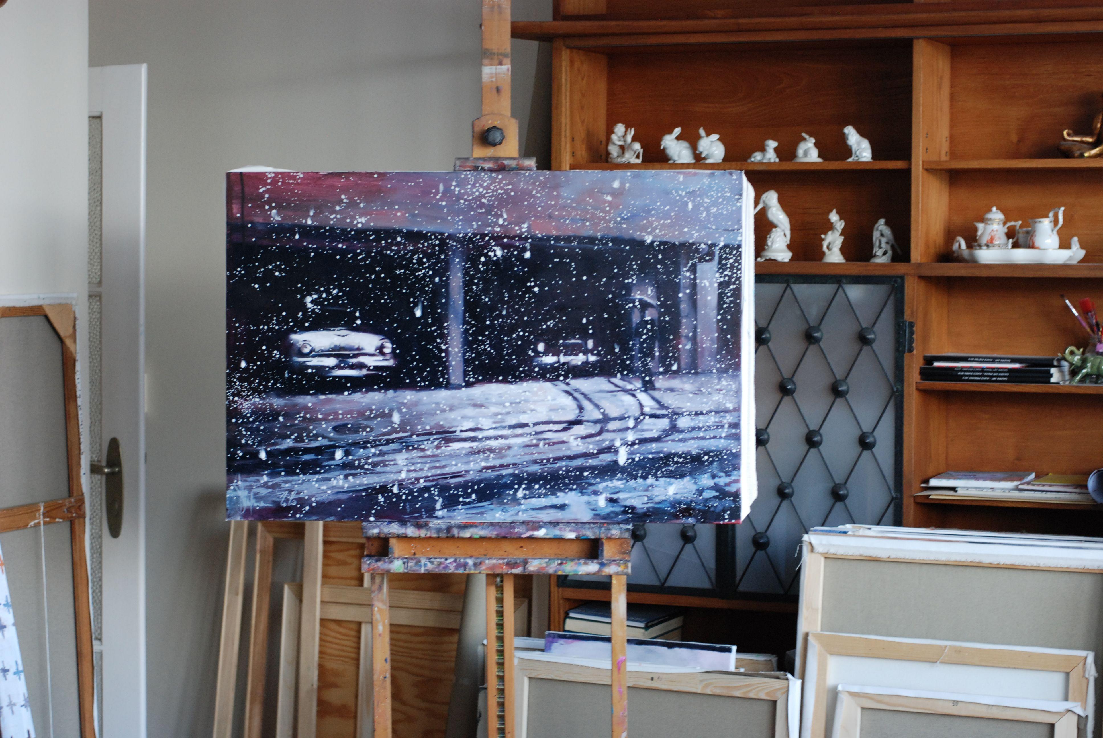 Schnee von Schneemann. NY 1959, Gemälde, Öl auf Leinwand (Zeitgenössisch), Painting, von Igor Shulman