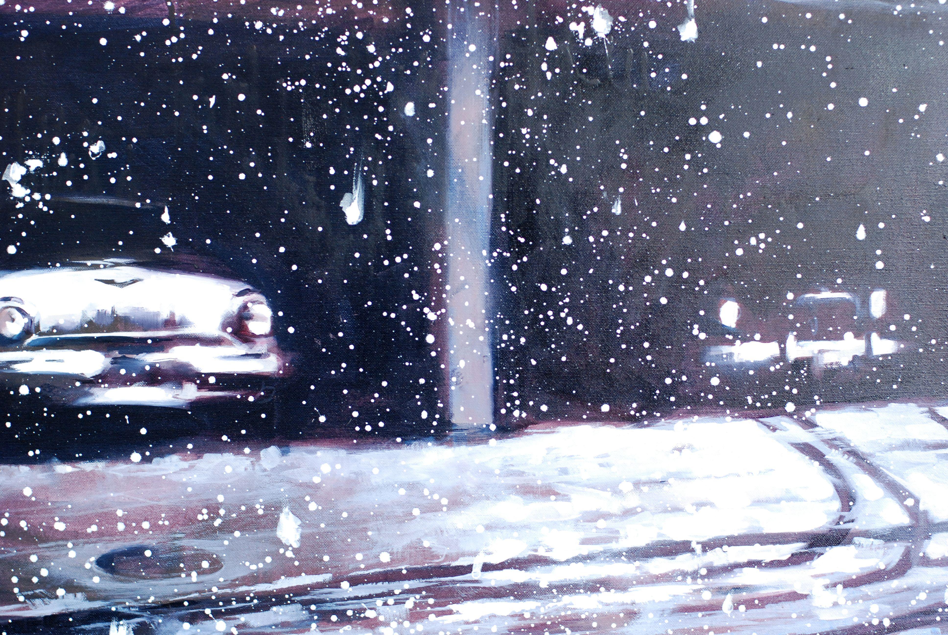 Schnee von Schneemann. NY 1959, Gemälde, Öl auf Leinwand im Angebot 2