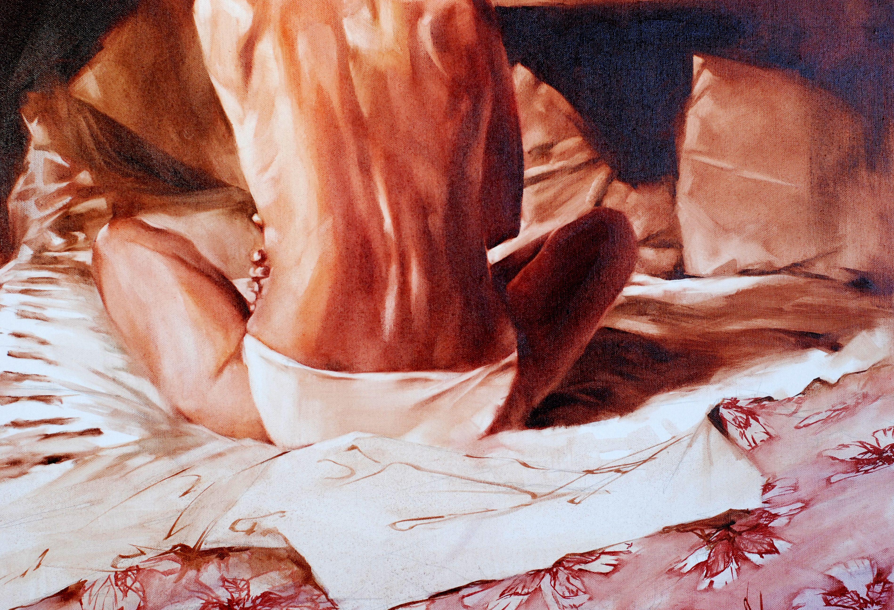 Peinture, huile sur toile, demi-lumière en vente 1