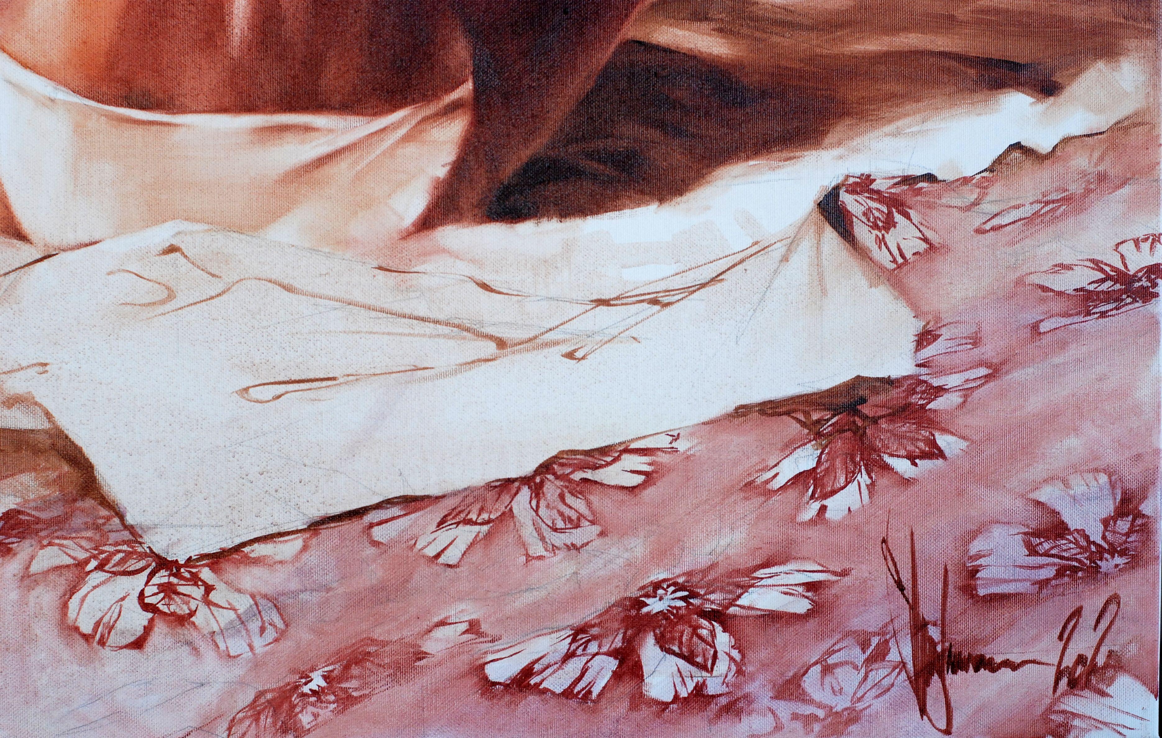 Peinture, huile sur toile, demi-lumière en vente 2