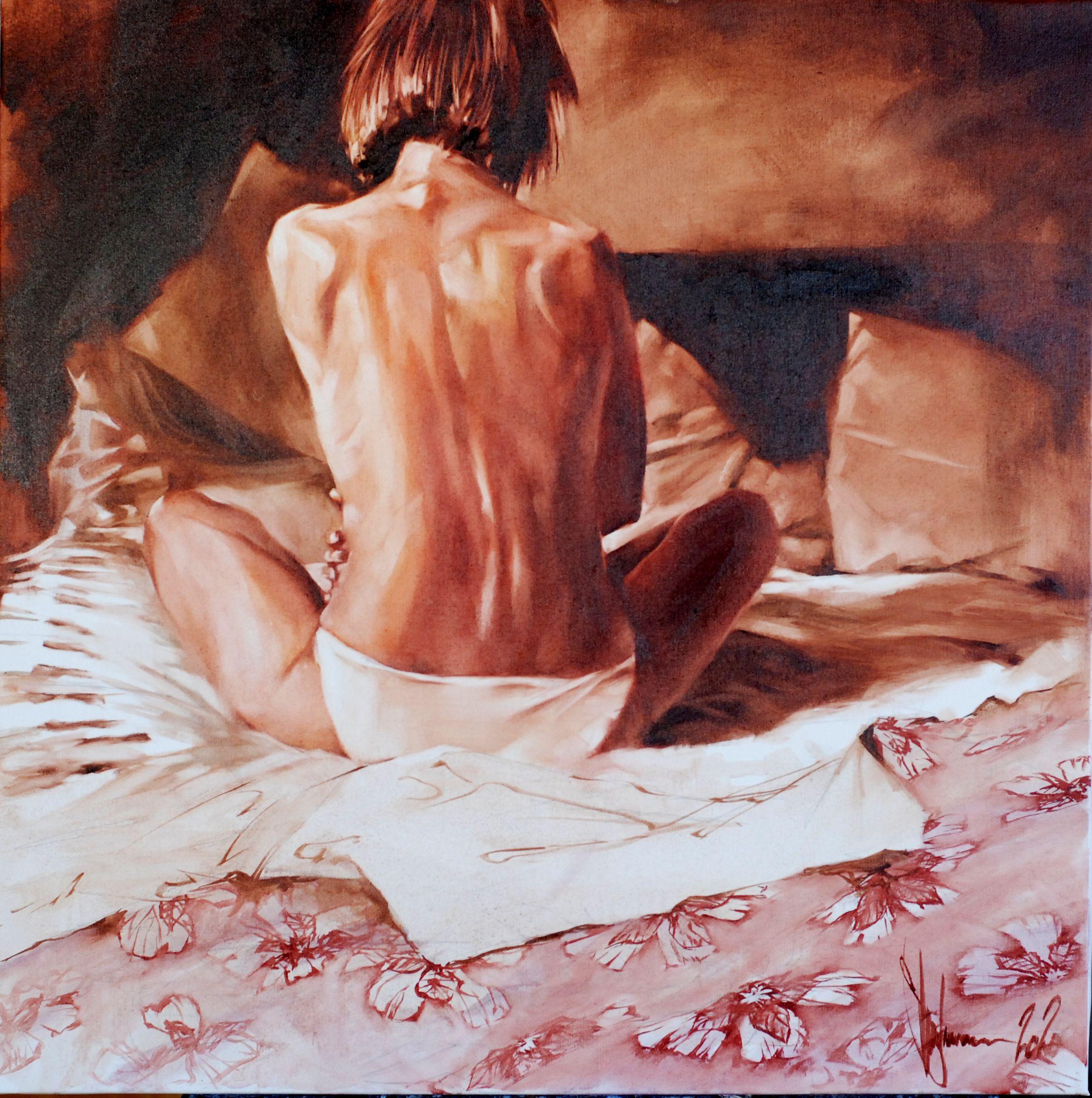 Peinture, huile sur toile, demi-lumière