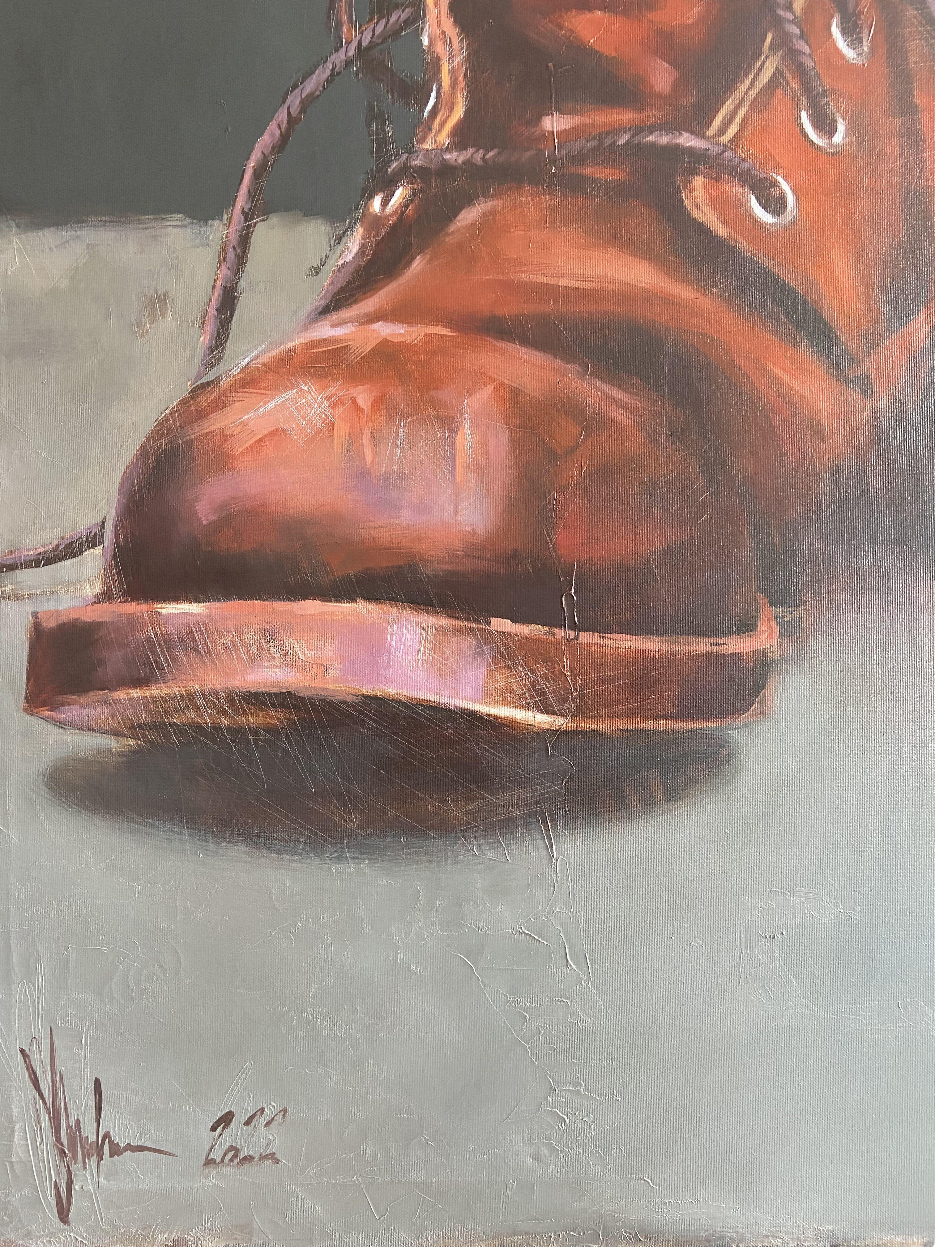Just shoes., Painting, Oil on Canvas For Sale 2