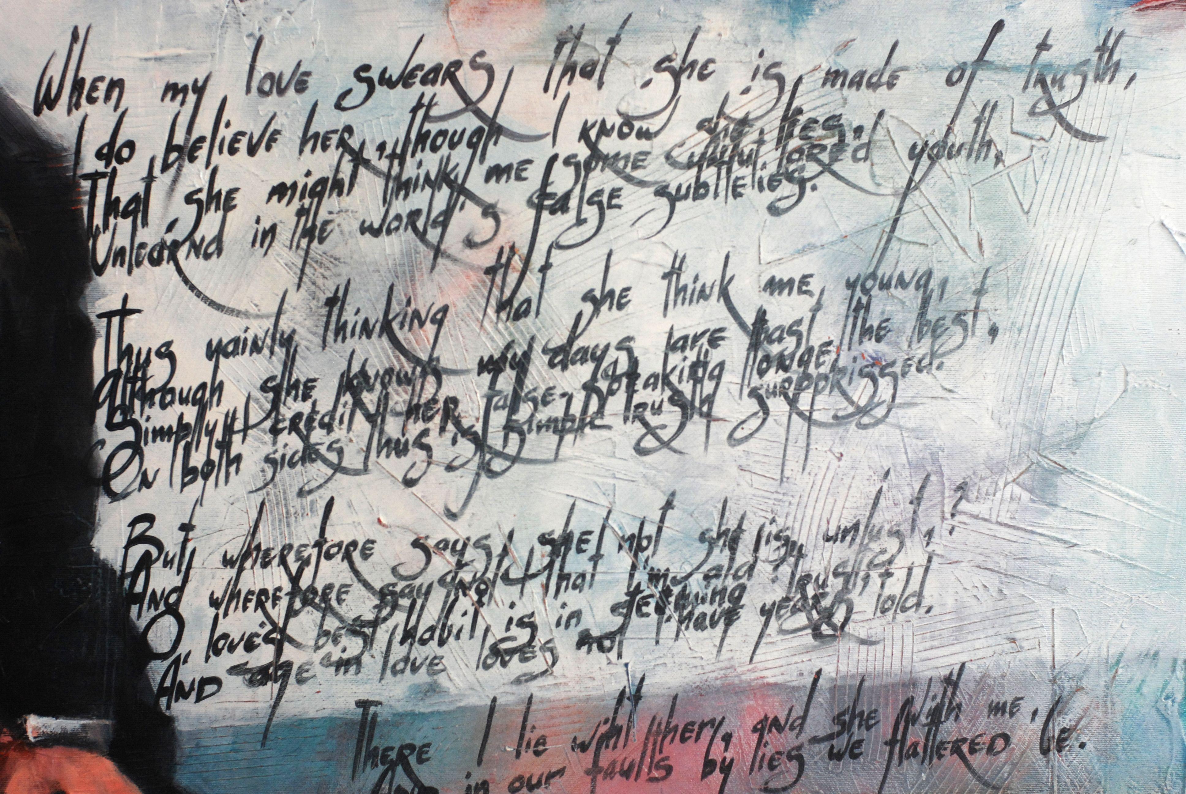 Peinture, huile sur toile, « Listening to Shakespeare... » en vente 2