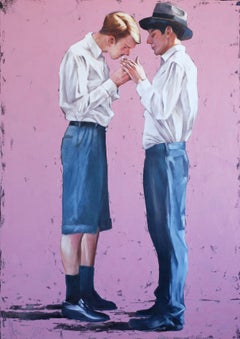 Meeting with a predictable ending., Painting, Oil on Canvas