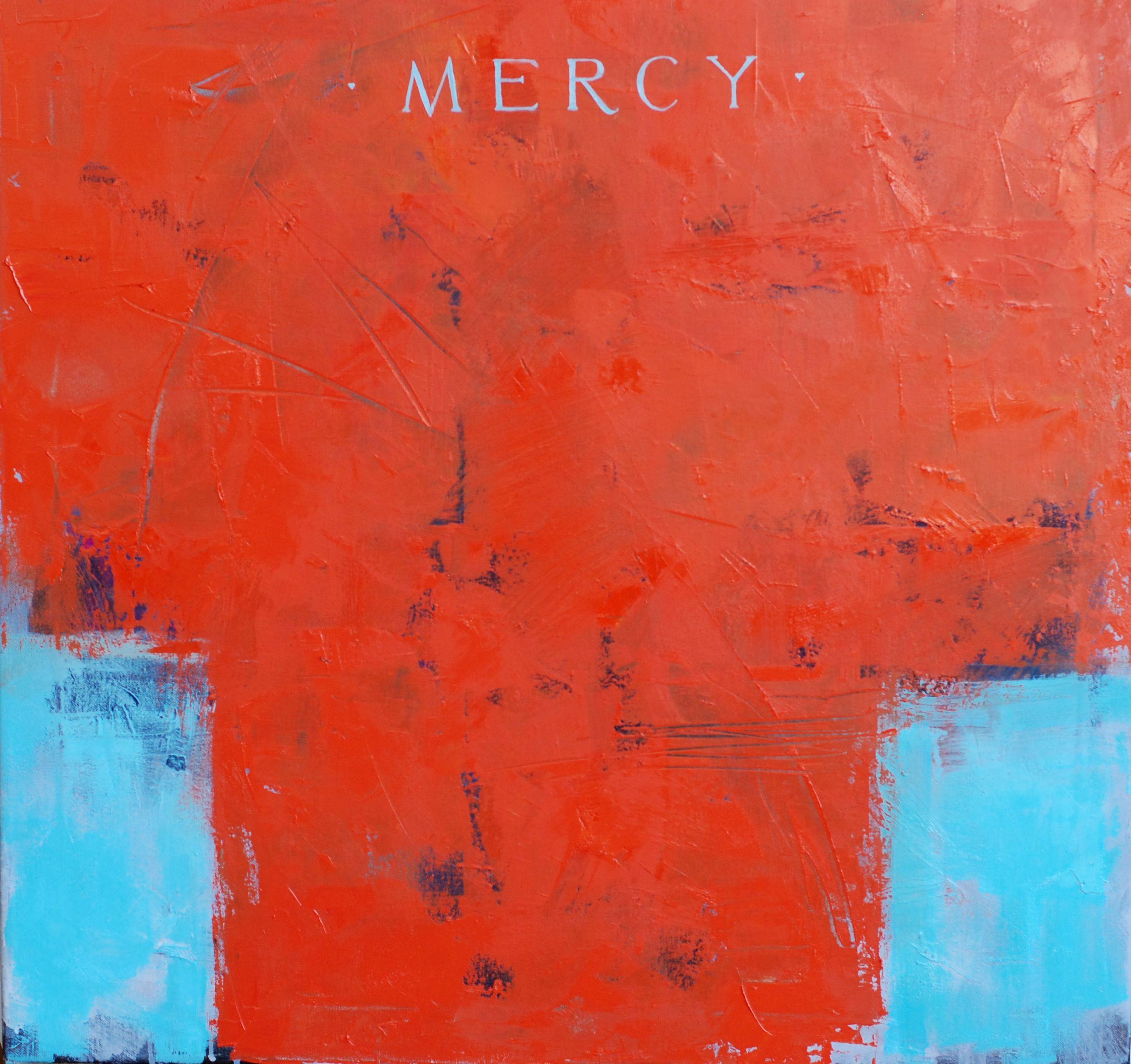 Mercy., Pittura, Olio su tela - Abstract Painting Rosso di Igor Shulman