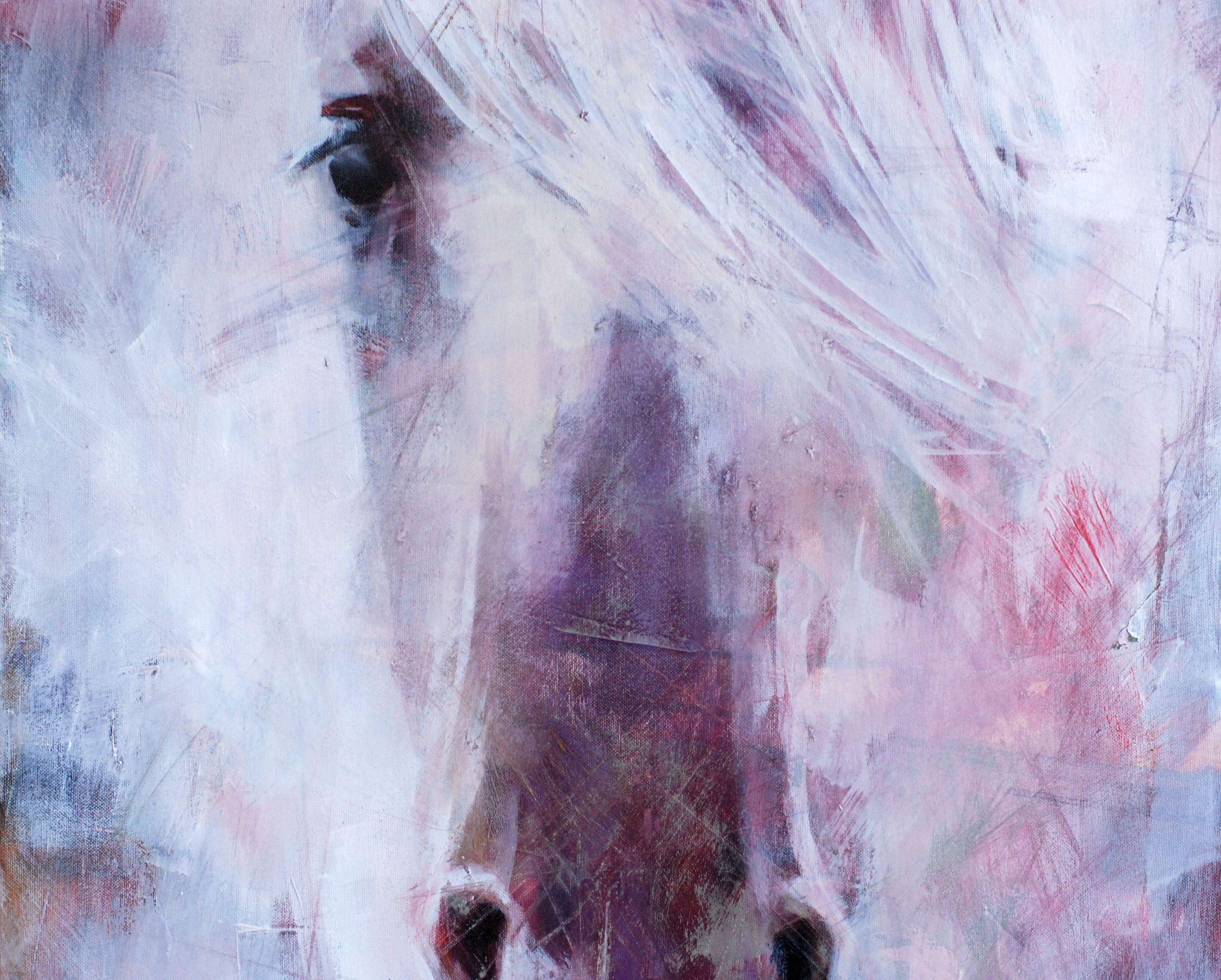 I was very pleased to make this picture. Firstly because I love horses. Secondly, I love old horses. And thirdly, this is my favorite form of expression. White on white. The whole picture rests on nothing, and at the same time it looks solid.