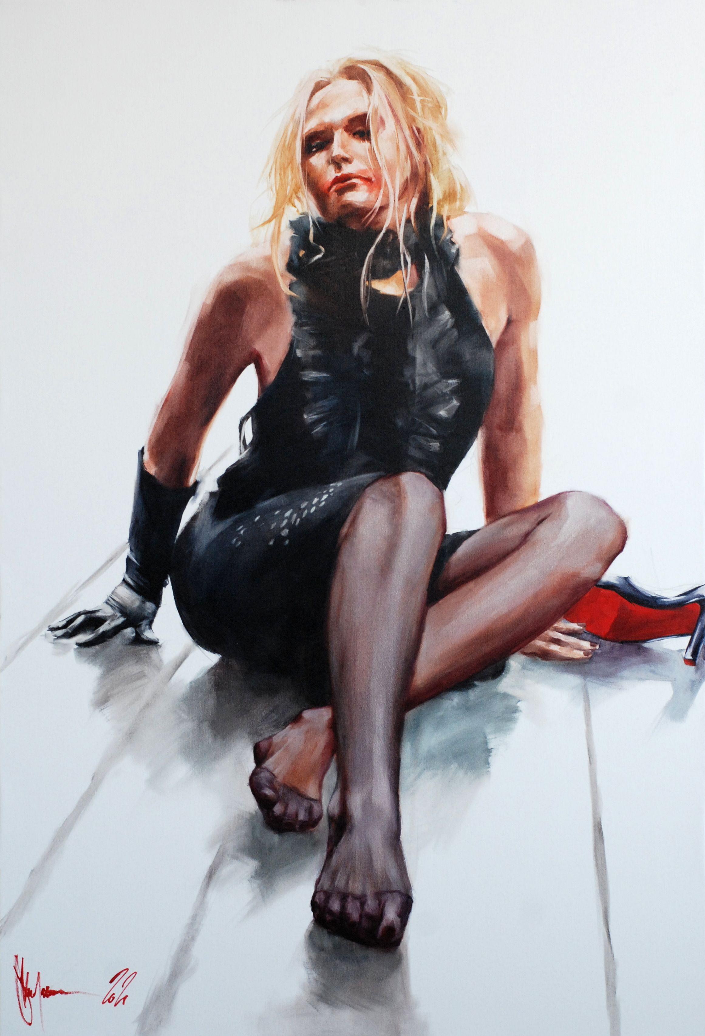 lipstick painting on canvas
