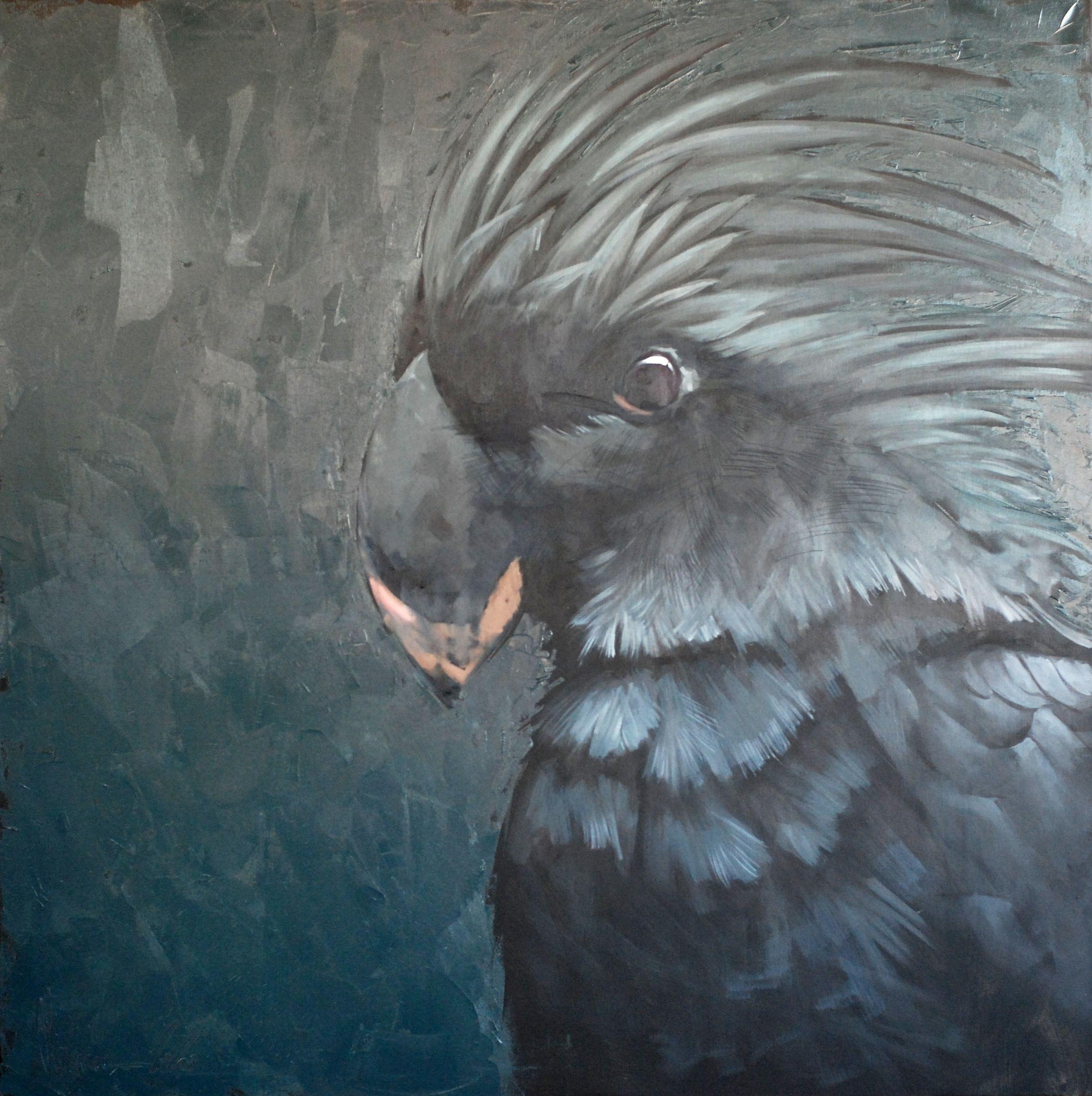 I called this work "Requiem". Not because everything is black or graphite. Not because a black parrot is a rarity. Not at all.  This is my reaction to the outside world. My reaction to the disturbing and tragic events that are happening around us