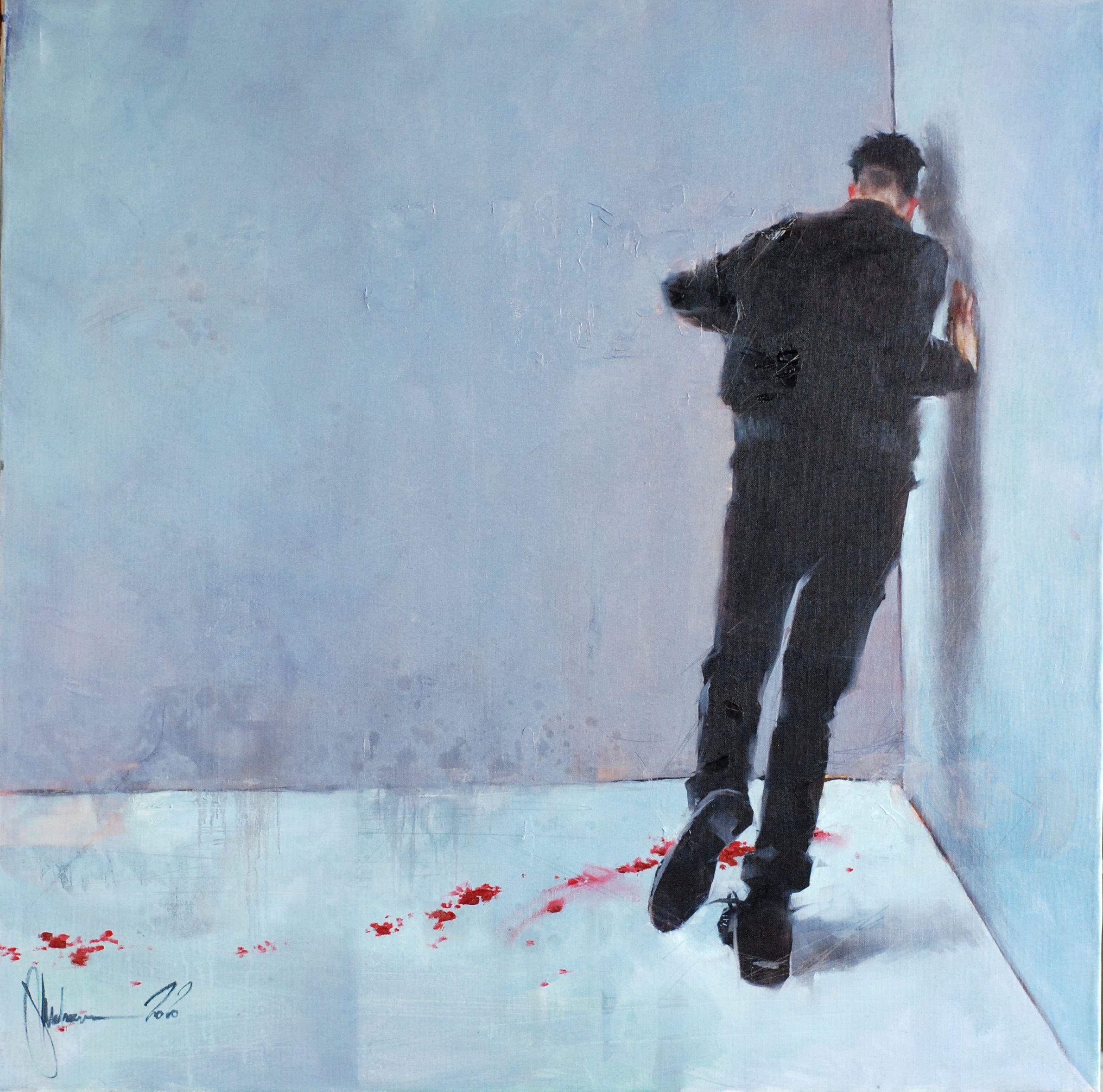 Figurative Painting di Igor Shulman - A destra attraverso..., Pittura, Olio su tela