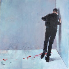 Droite à travers, peinture, huile sur toile