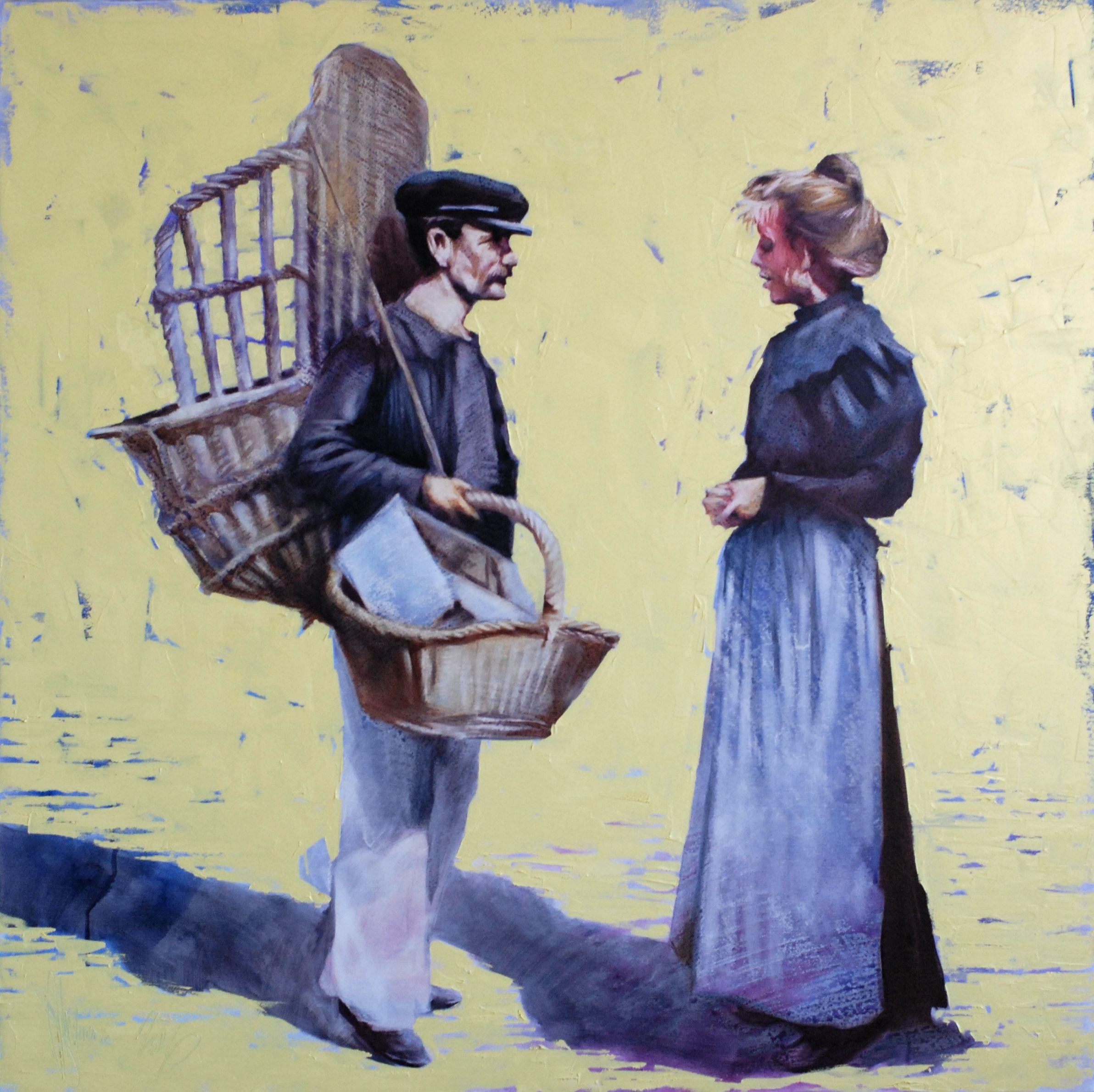 High Noon. Marseilles. He sold several baskets in the morning and now it is necessary to bring only 2 last order. Good day. You can chat with the laundress from the neighboring street. In the evening, have a drink with the boys.  The picture is made