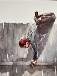 The fences of my childhood., Painting, Oil on Canvas