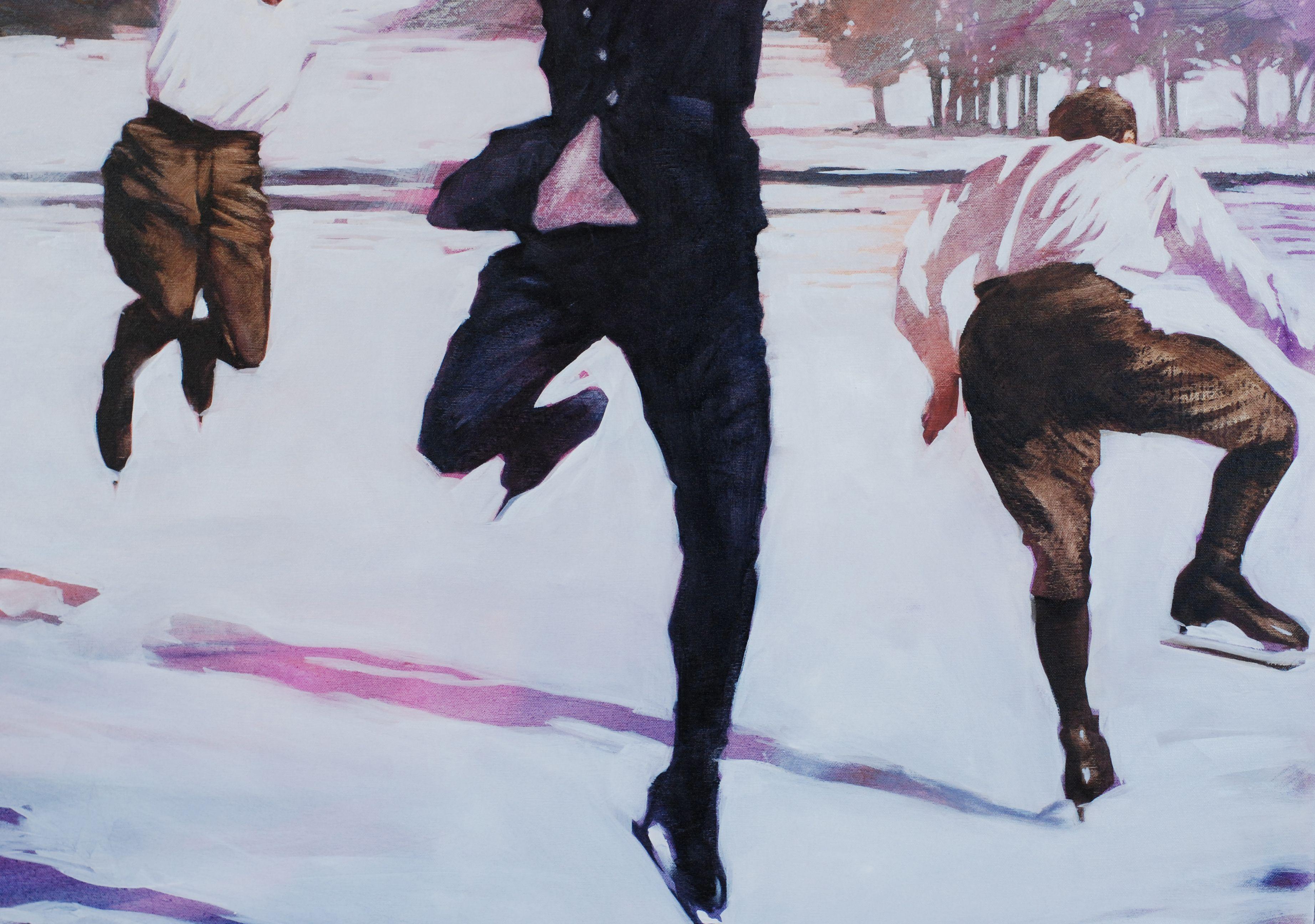 Alpine lakes in the mid 40's. Winter is natural. What to do when the war is over? And the runaway residents left only ice and skates. And still remember your feet, how you need to ride the ice correctly. And there is no greater pleasure than to