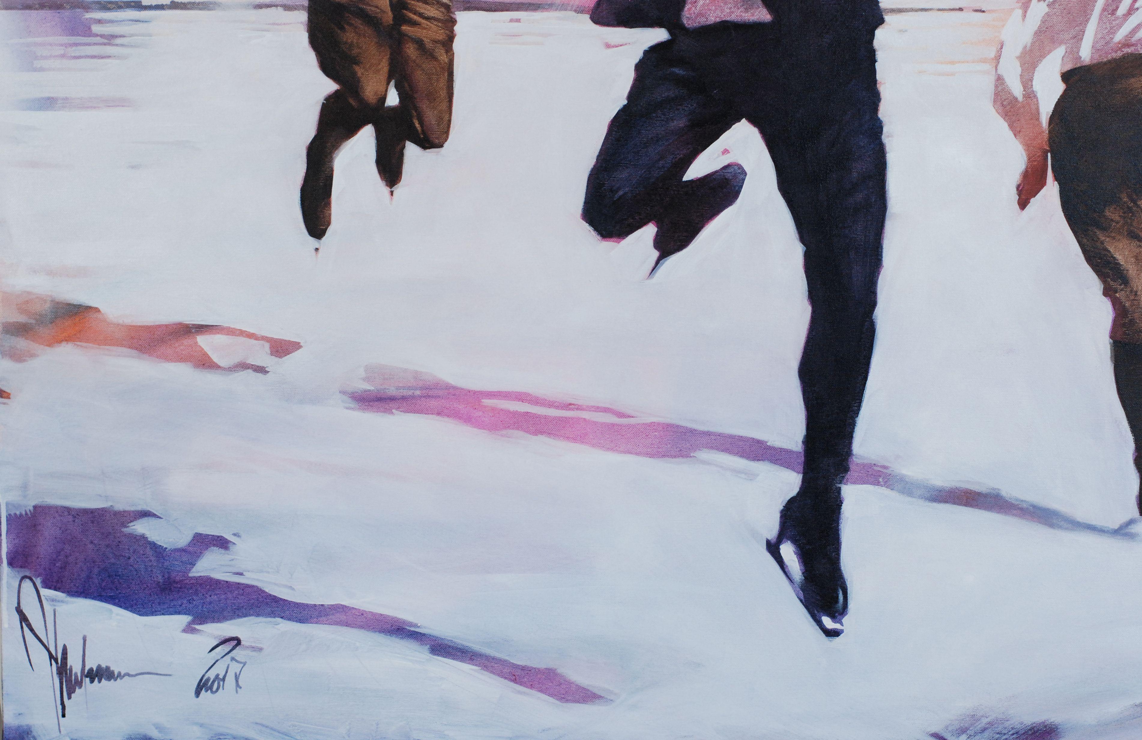 The General and his retinue., Painting, Oil on Glass 1