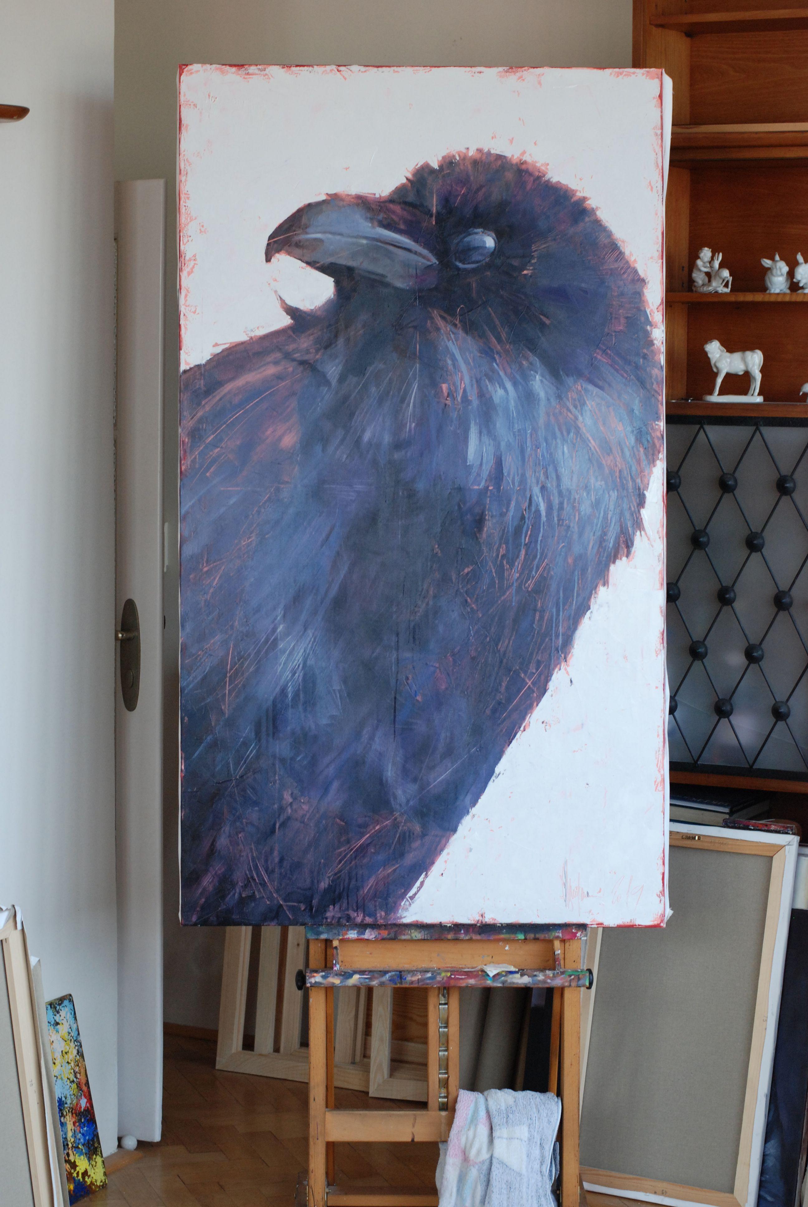 Die Welt der Vögel. Jackdaw Barbara, Gemälde, Öl auf Leinwand (Zeitgenössisch), Painting, von Igor Shulman