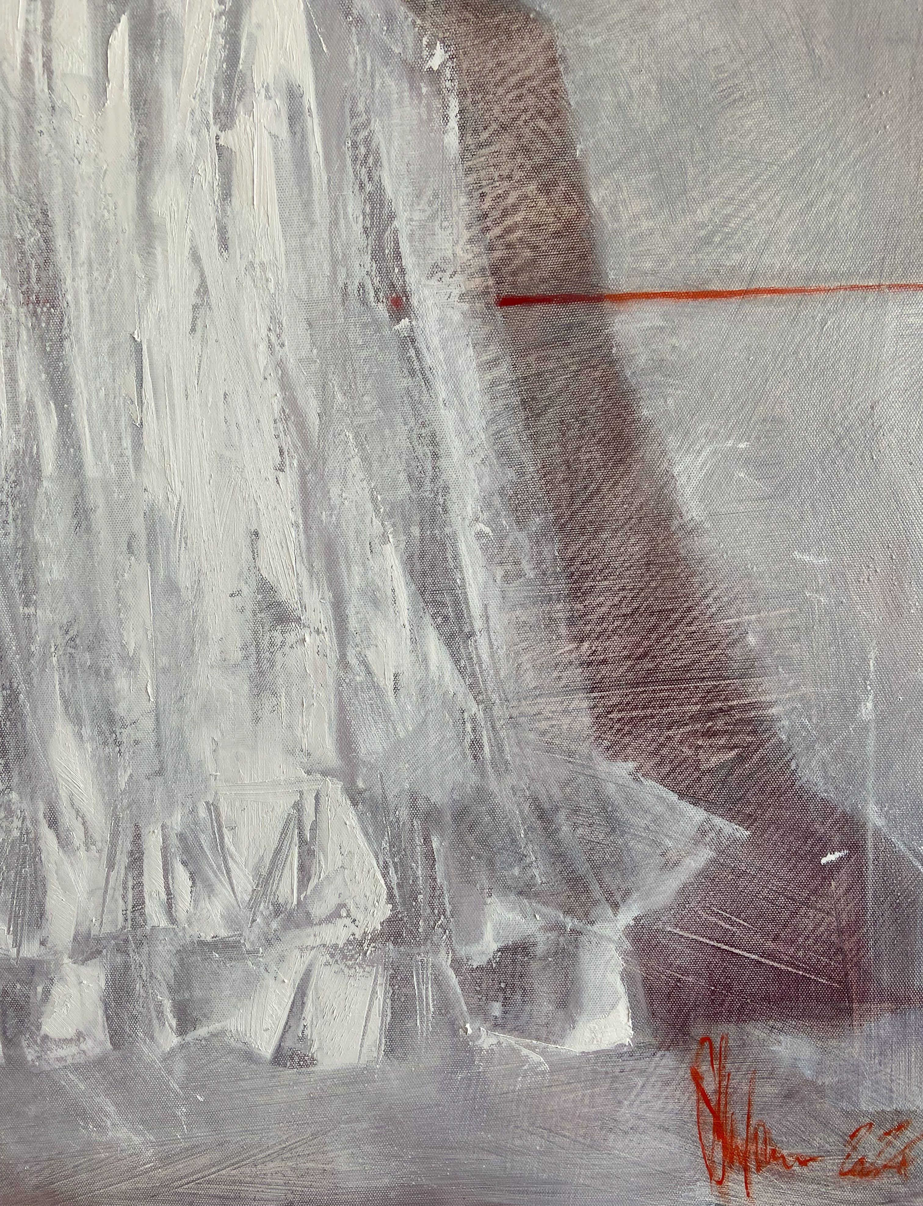 Thin red line 3., Painting, Oil on Canvas For Sale 2