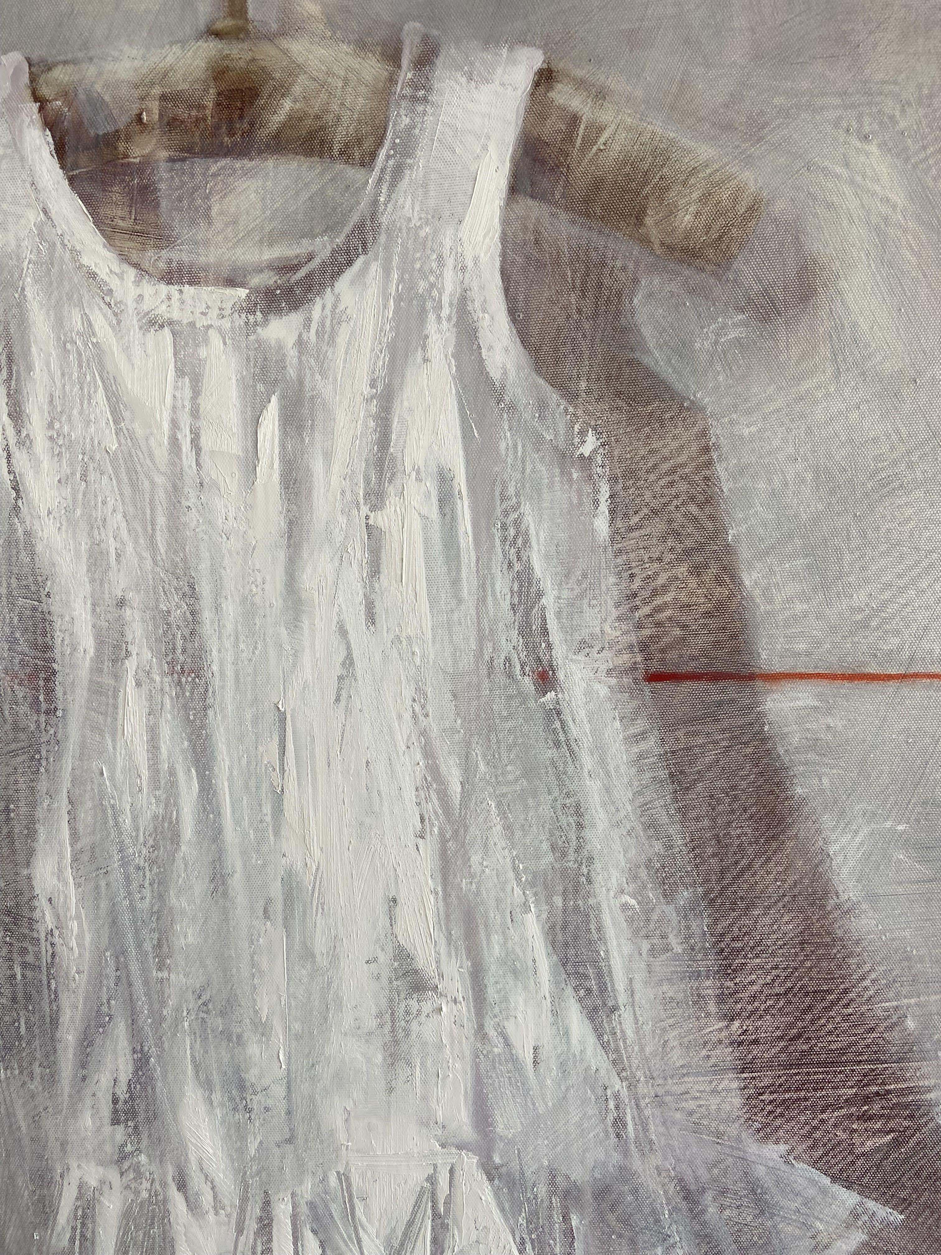 Thin red line 3., Painting, Oil on Canvas For Sale 3