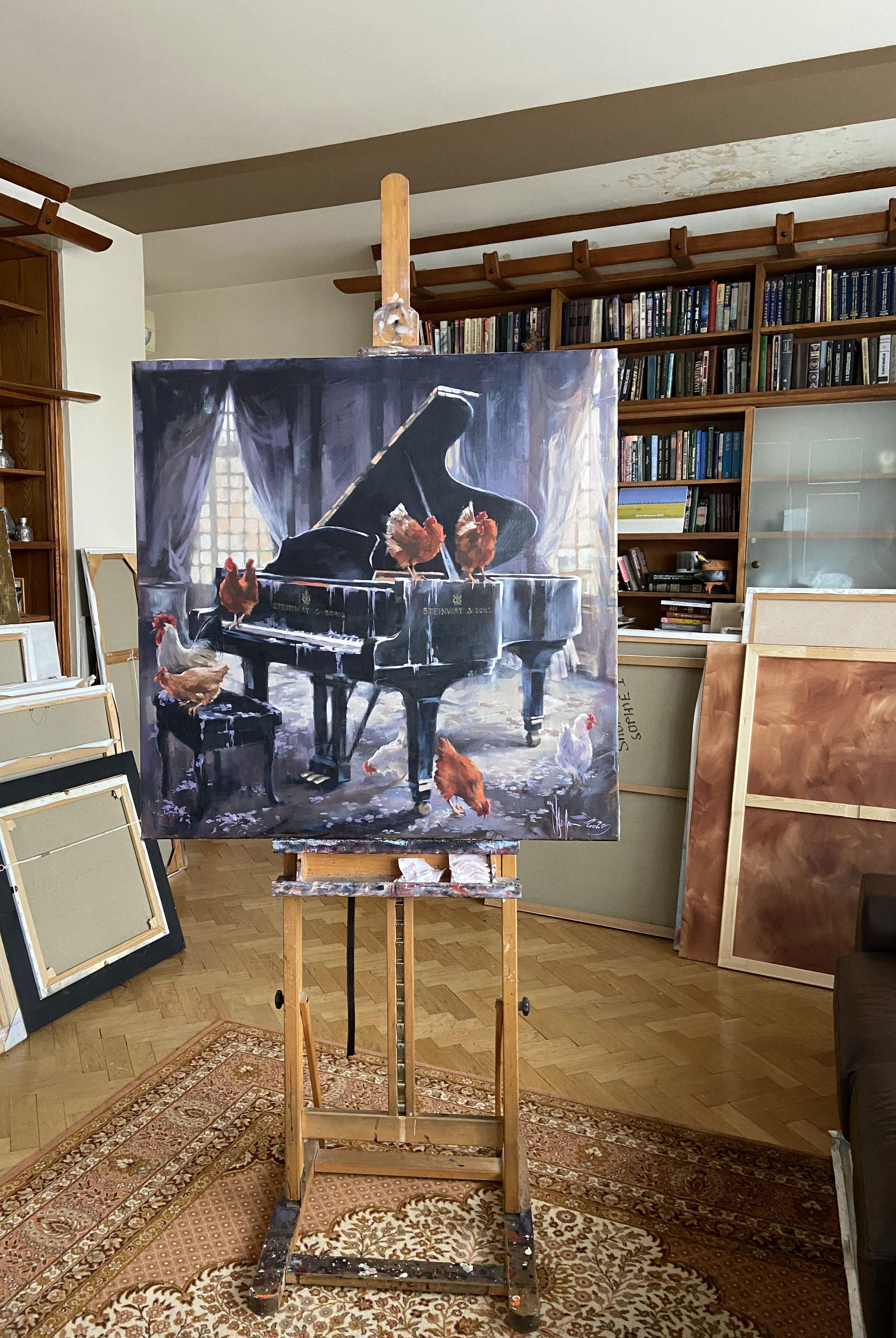 Música no escrita, Pintura, Óleo sobre lienzo - Painting Contemporáneo de Igor Shulman