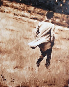 Walk on the hills., Painting, Oil on Canvas