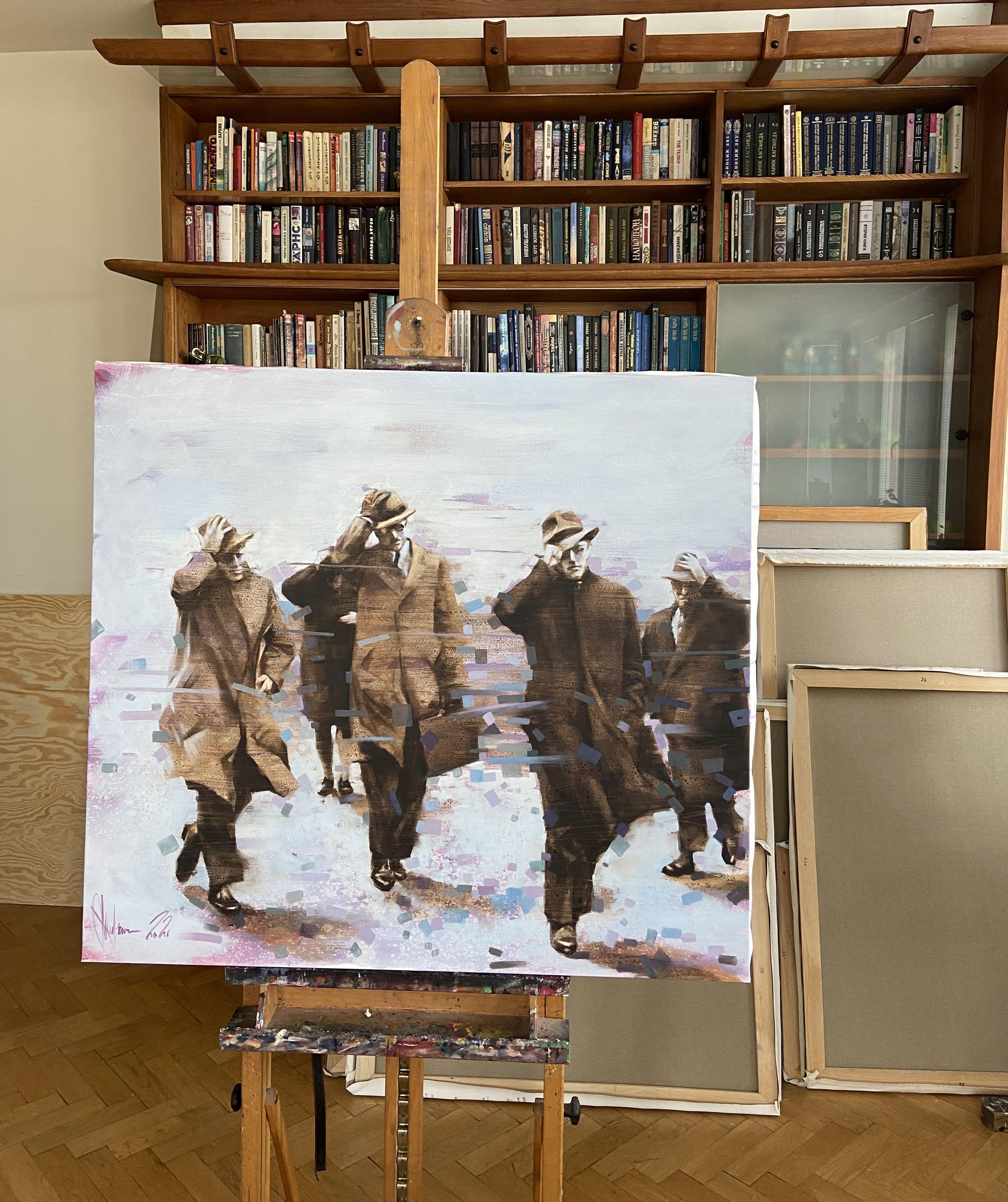 Wind in der Stadt. Retro-Version, Gemälde, Öl auf Leinwand (Zeitgenössisch), Painting, von Igor Shulman