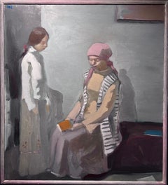 « Femme et petite fille » Huile sur toile, 92 x 100 cm 2009
