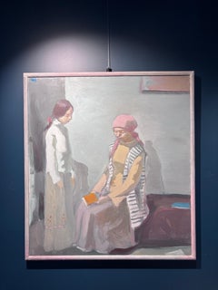 " itratto di donna e bambina" Olio su tela cm. 92 x 100     2009