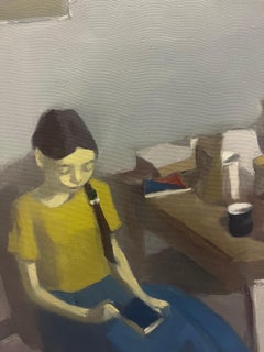 "Intérieur avec personnage et nature morte"