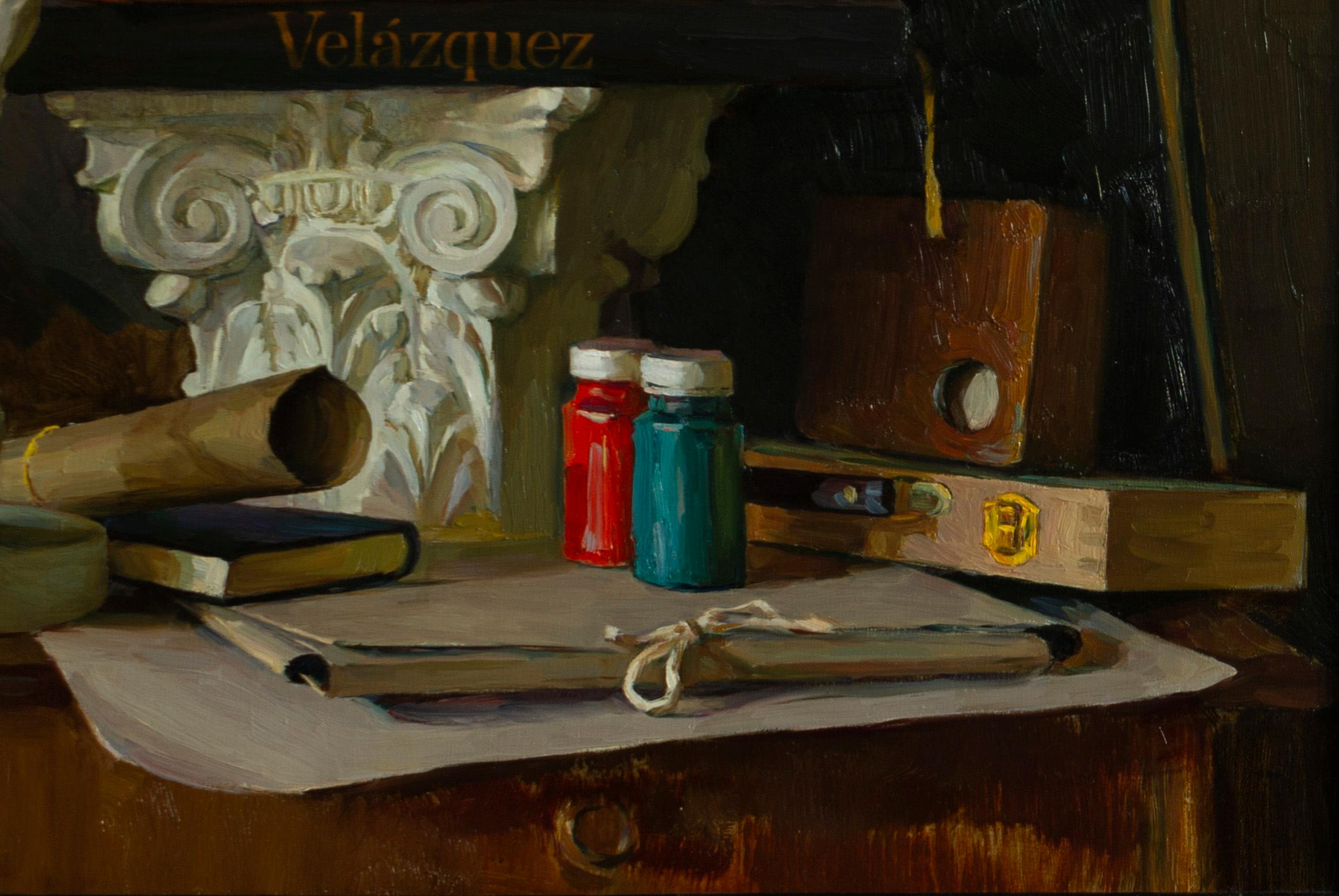 Akademie, Ölgemälde-Stillleben von Igor Sventitski im Angebot 4