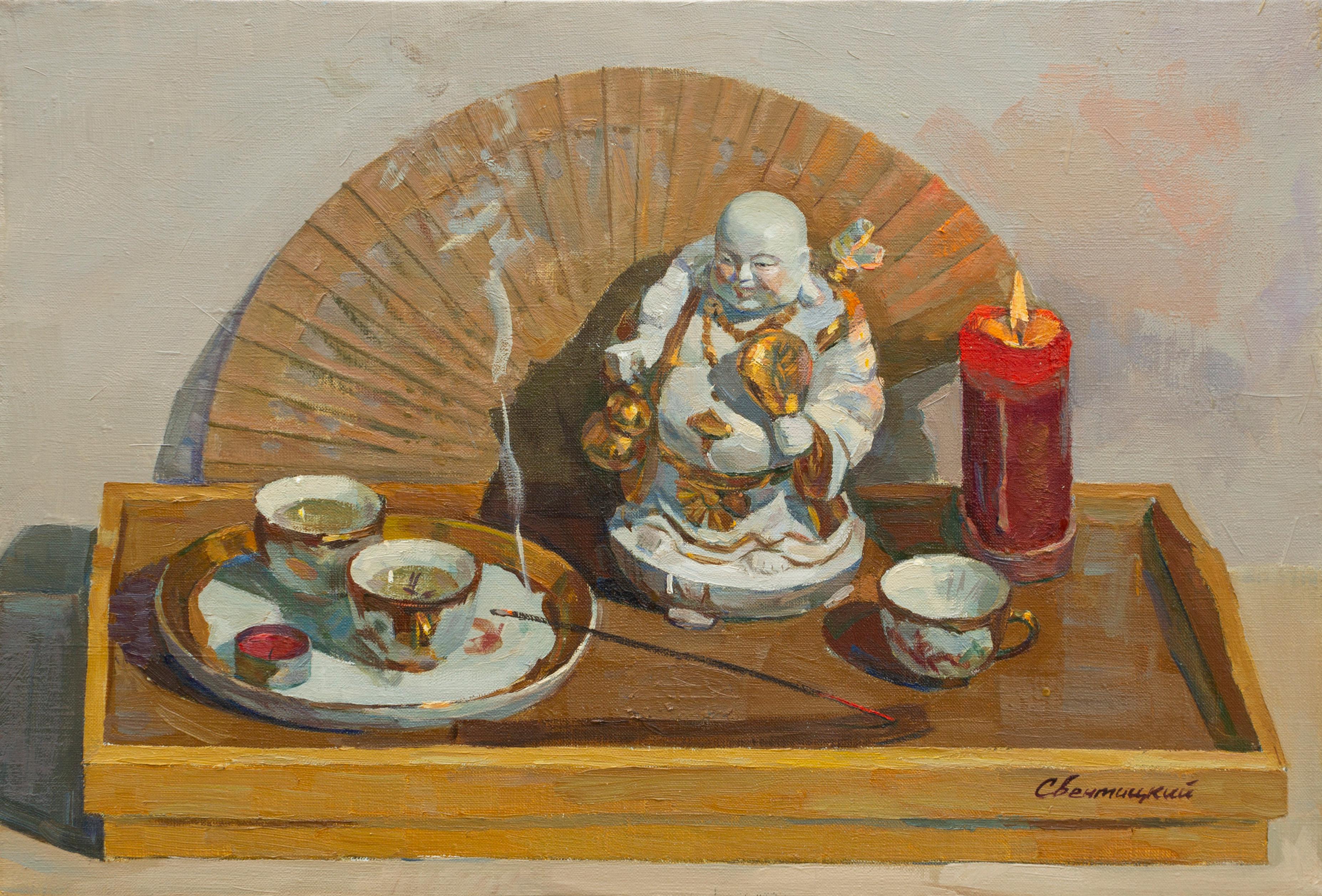 Té verde - Painting Realista de Igor Sventitski