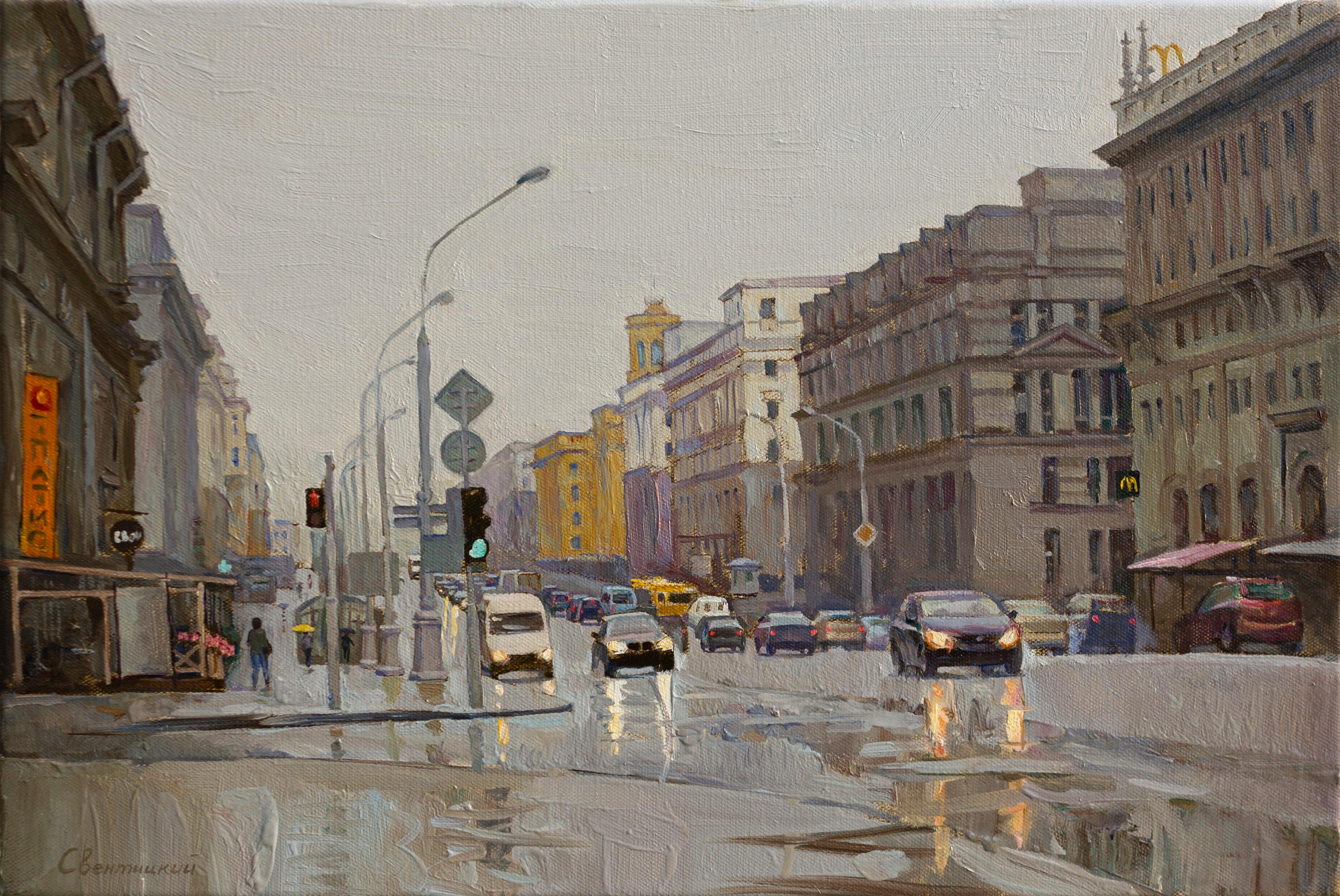 Igor Sventitski Landscape Painting - Rainy city