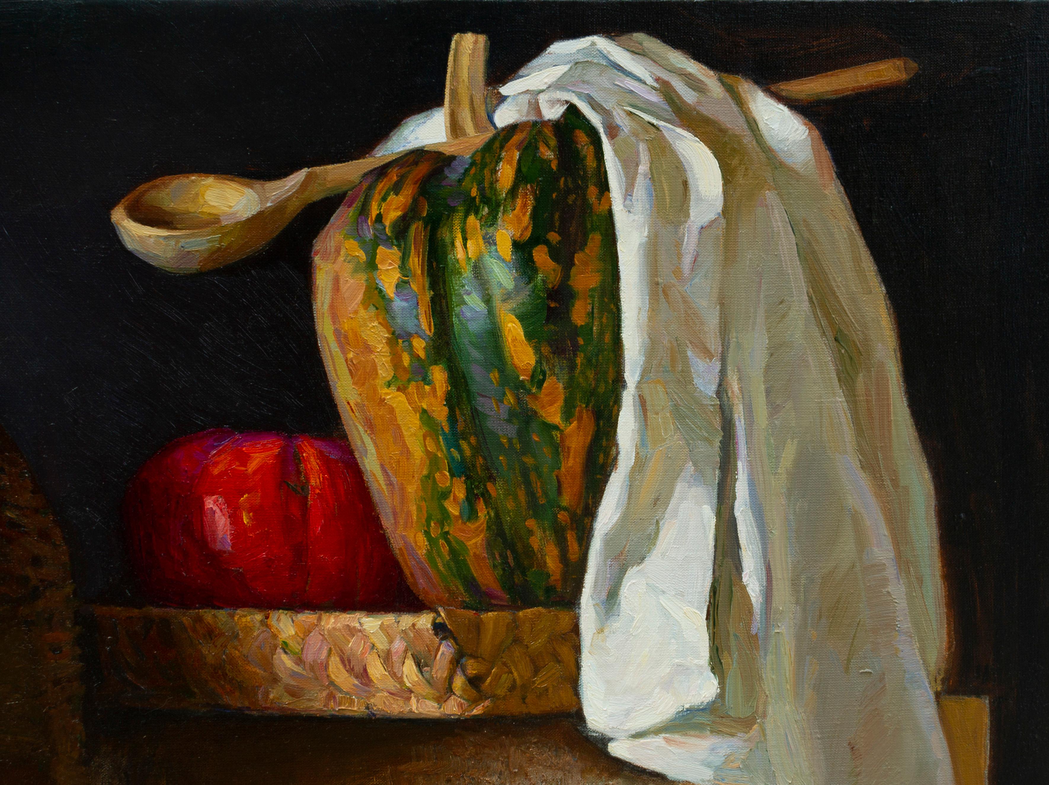 Still life with peppers Oil Painting by Igor Sventitski For Sale 4