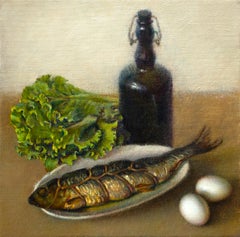 Still life with smoked fish