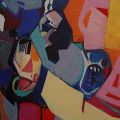 Quadro impressionista astratto intitolato 'Hot Love' (Amore caldo)