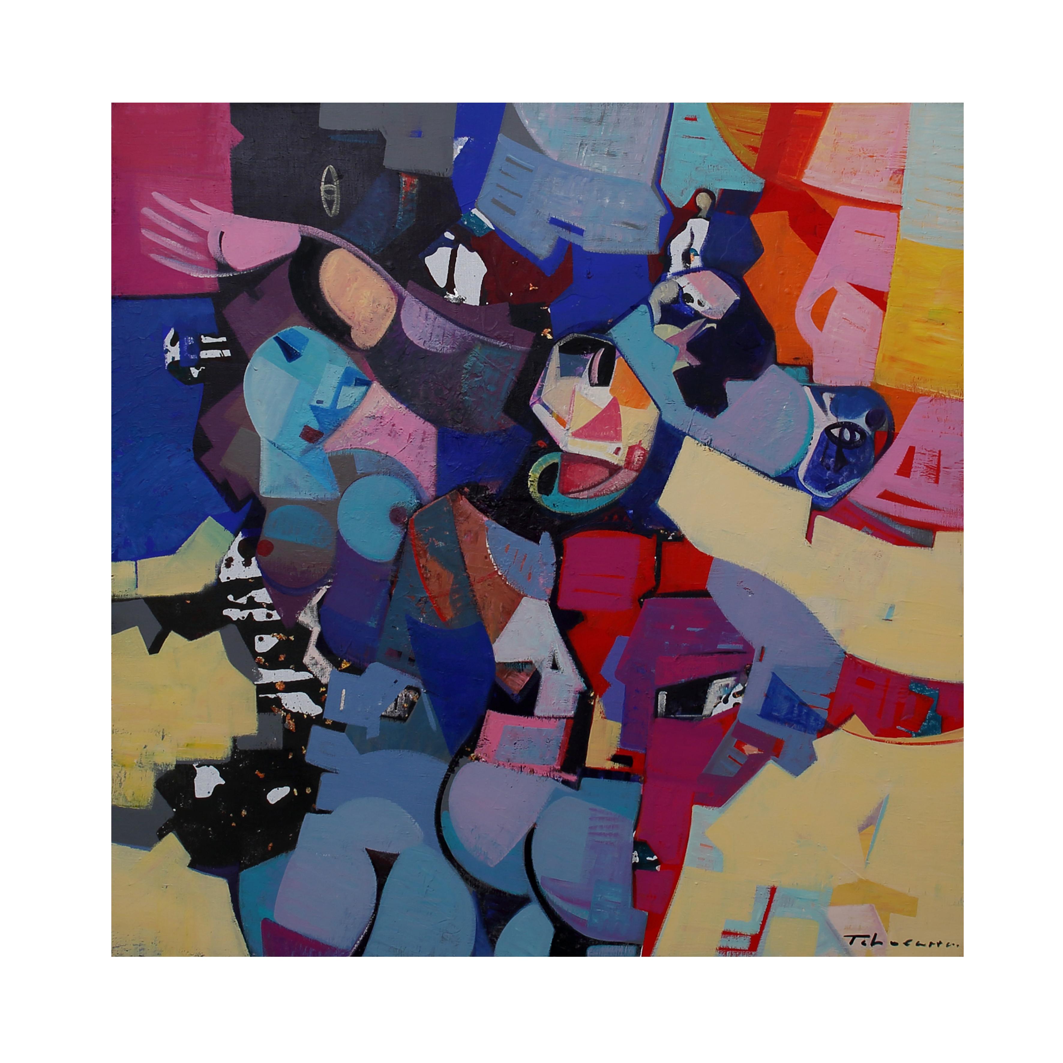 Igor Tcholaria Abstract Painting – Abstract impressionist painting called 
Hot Love
