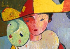 Harlequin, Modern Oil on Canvas Portrait by Igor Tcholaria