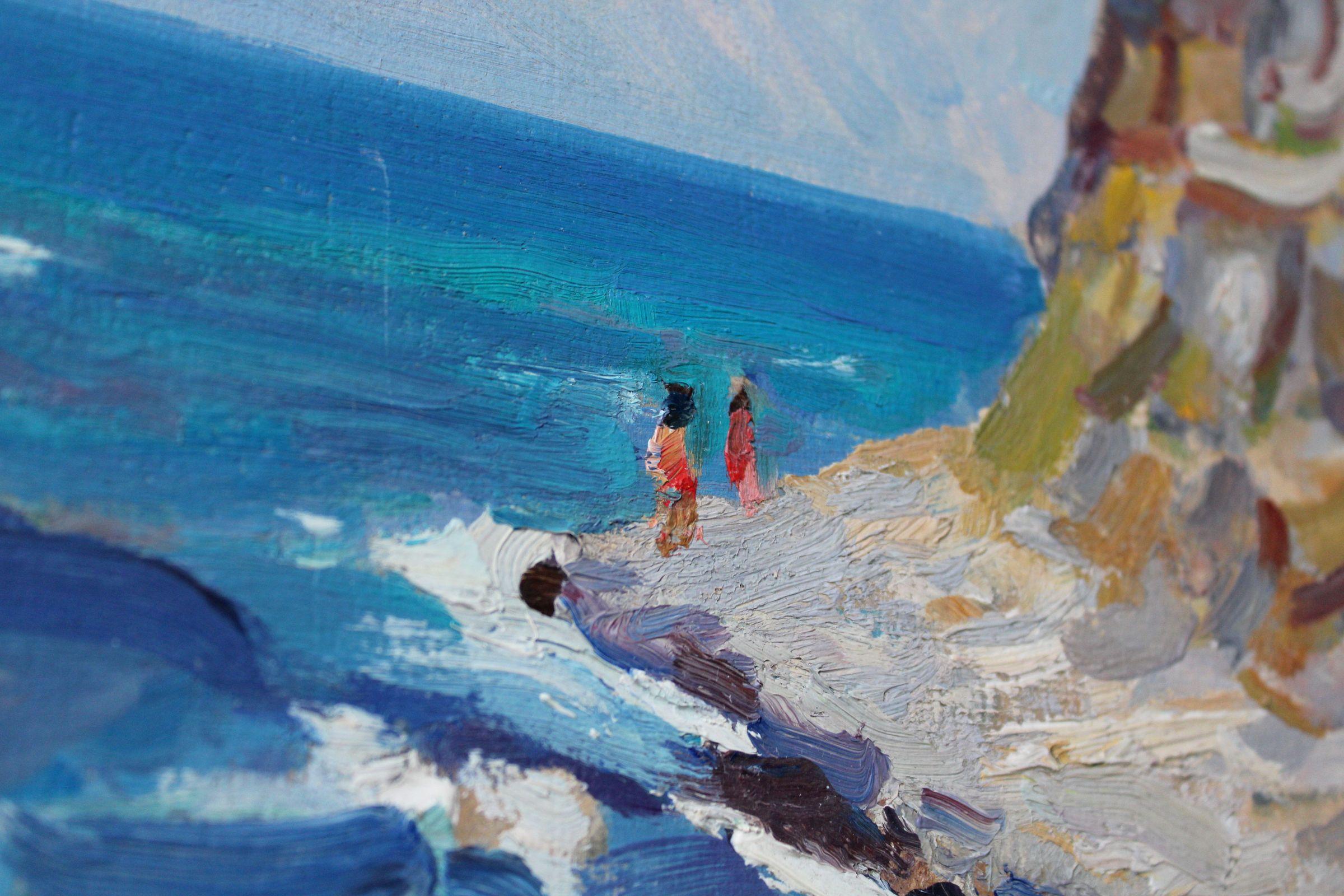 Giornata di vento. 1981, olio su cartone, 40x62 cm in vendita 6