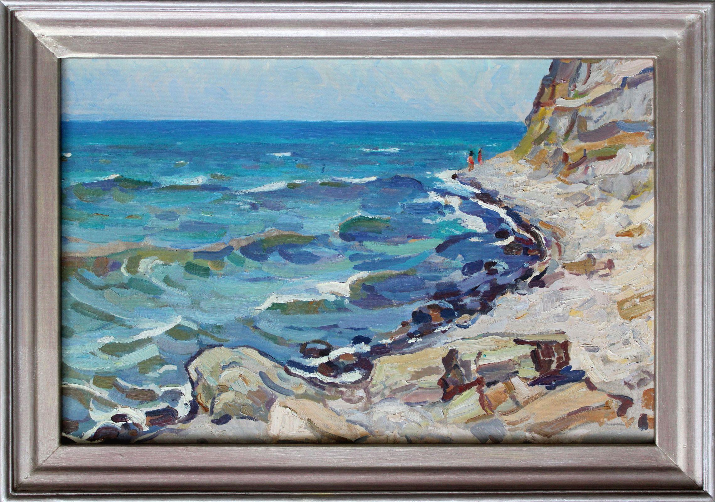 Windy day. 1981, oil on cardboard, 40x62 cm - Impressionist Painting by Igor Vasilyevich Panich