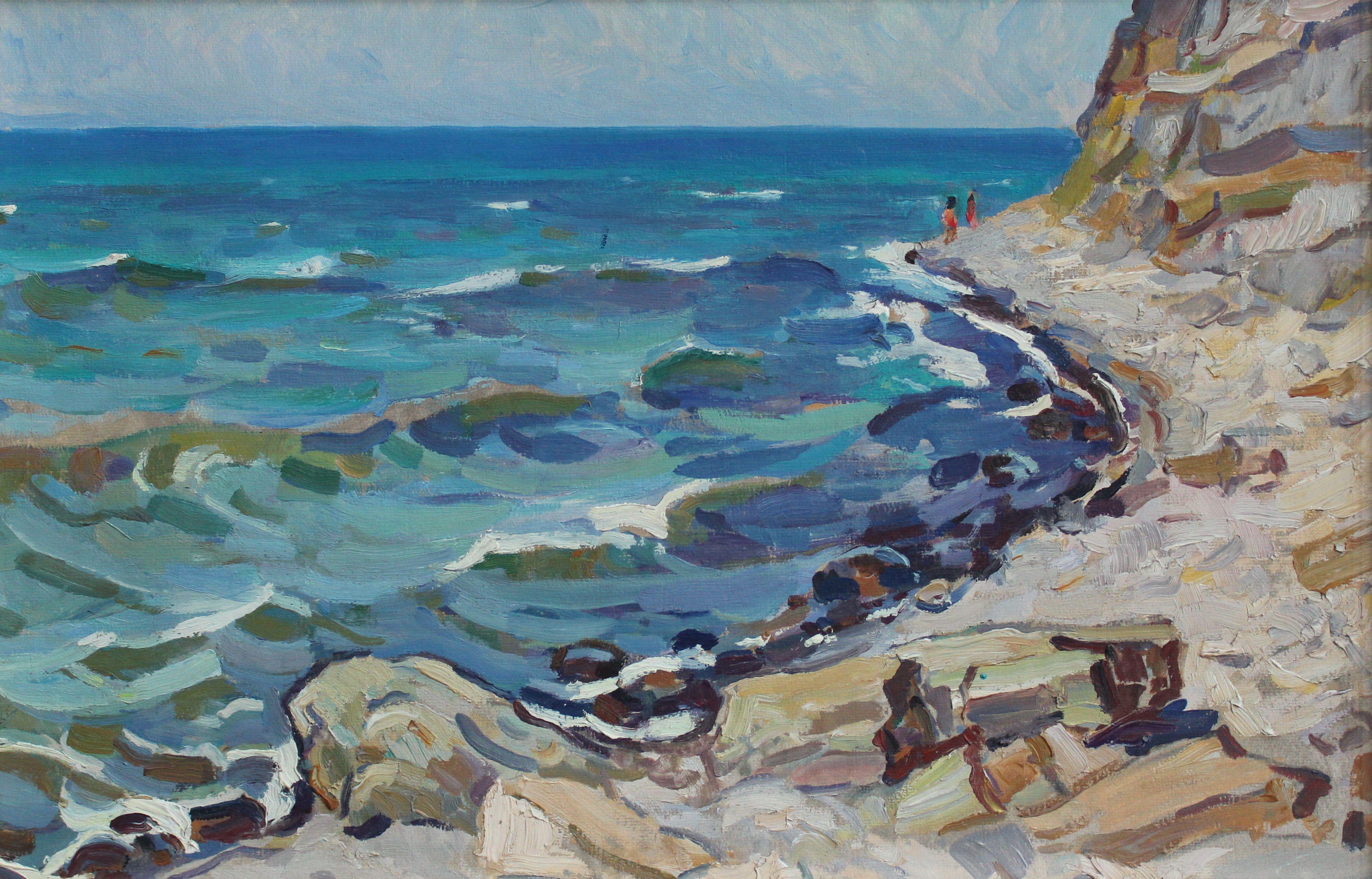 Figurative Painting di Igor Vasilyevich Panich - Giornata di vento. 1981, olio su cartone, 40x62 cm