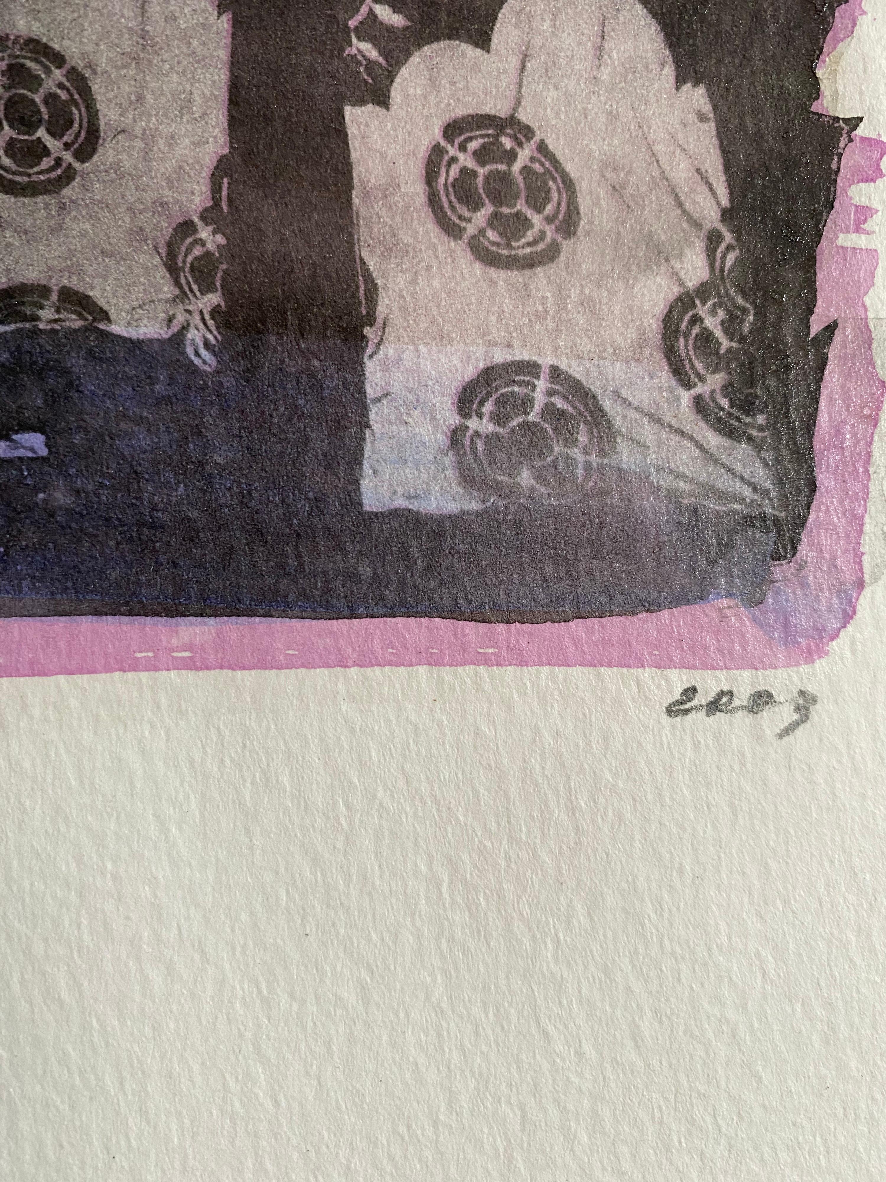 Post sowjetischen russischen Avant Garde Kunst Fotografie gemischte Medien Gummi Bichromat Foto (Beige), Abstract Photograph, von Igor Vishnyakov