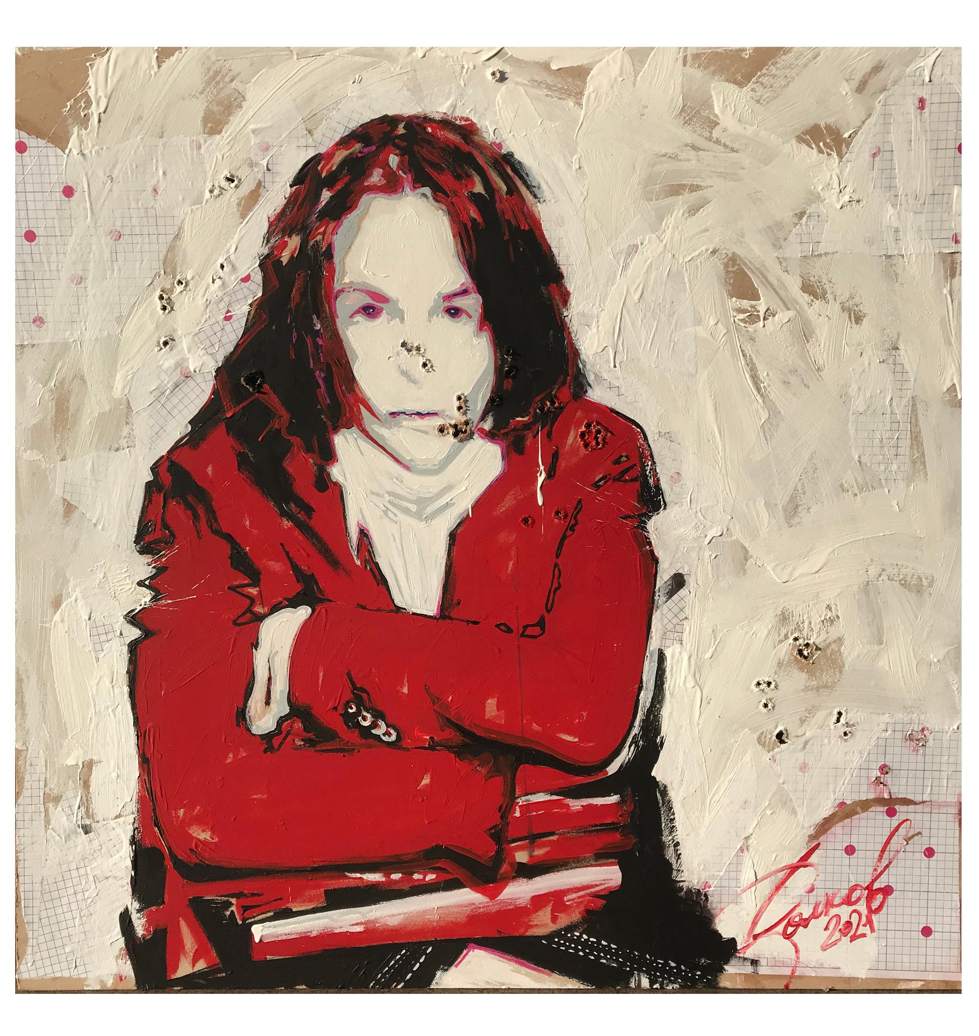 Igor Volkov-Tkachinskiy Figurative Painting - "Auto portrait 2021"