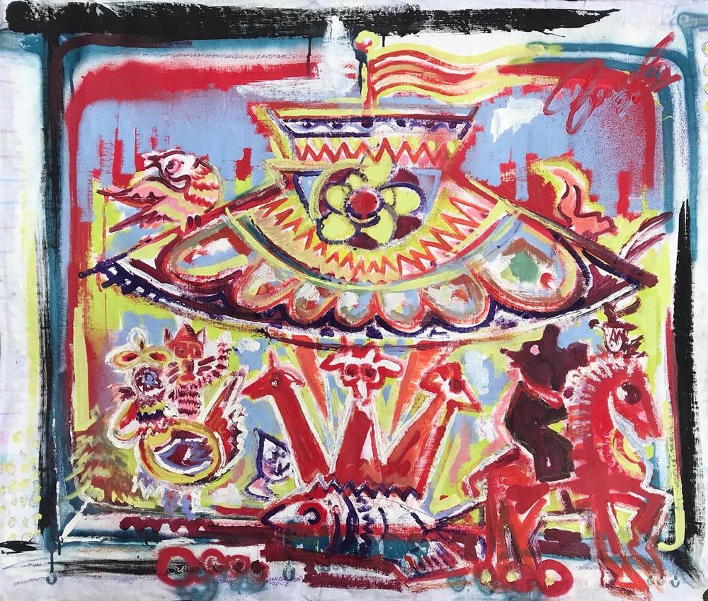 Figurative Painting di Igor Volkov-Tkachinskiy - "Carosello"