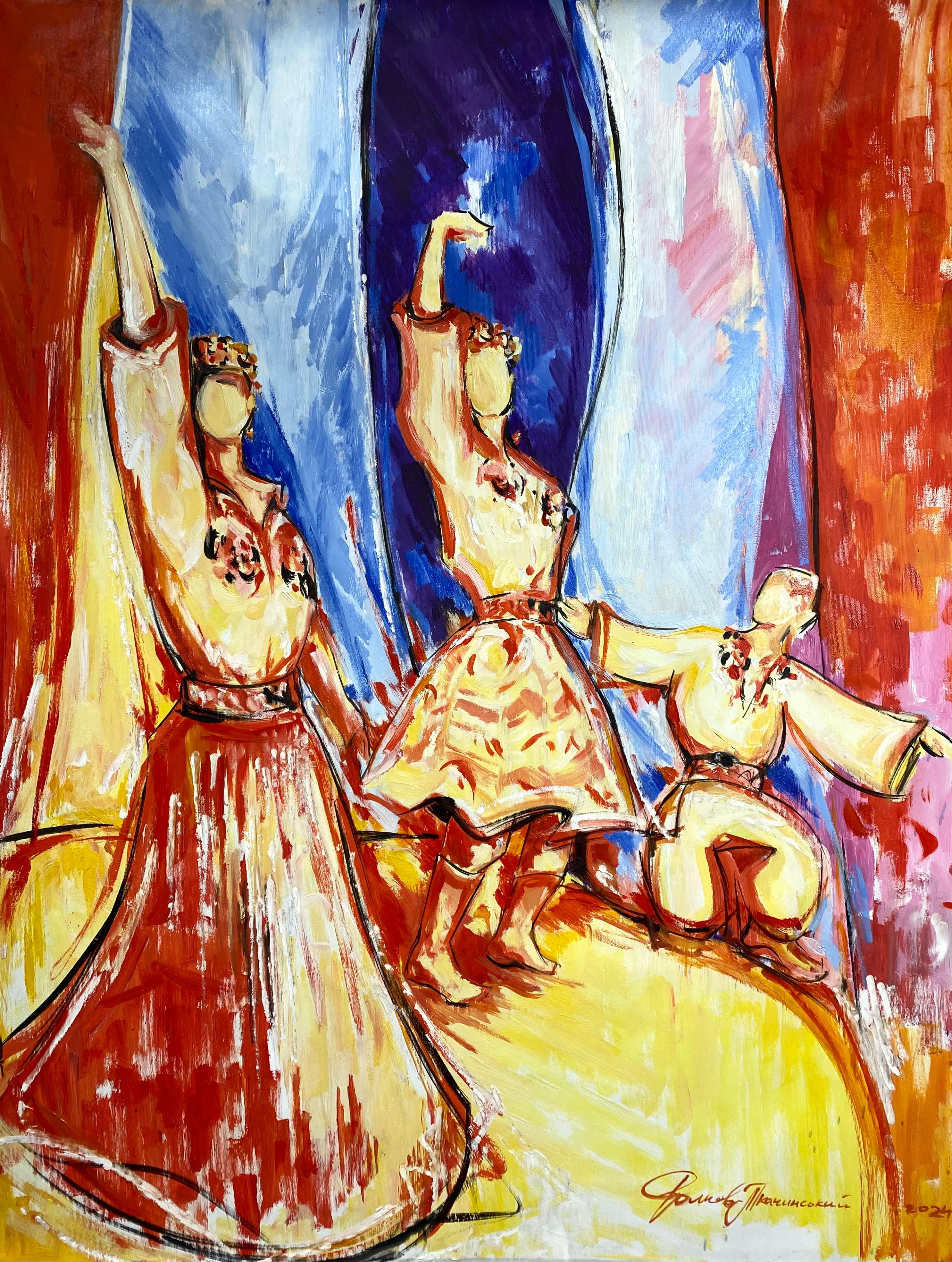 Igor Volkov-Tkachinskiy Figurative Painting – "Tanzen"