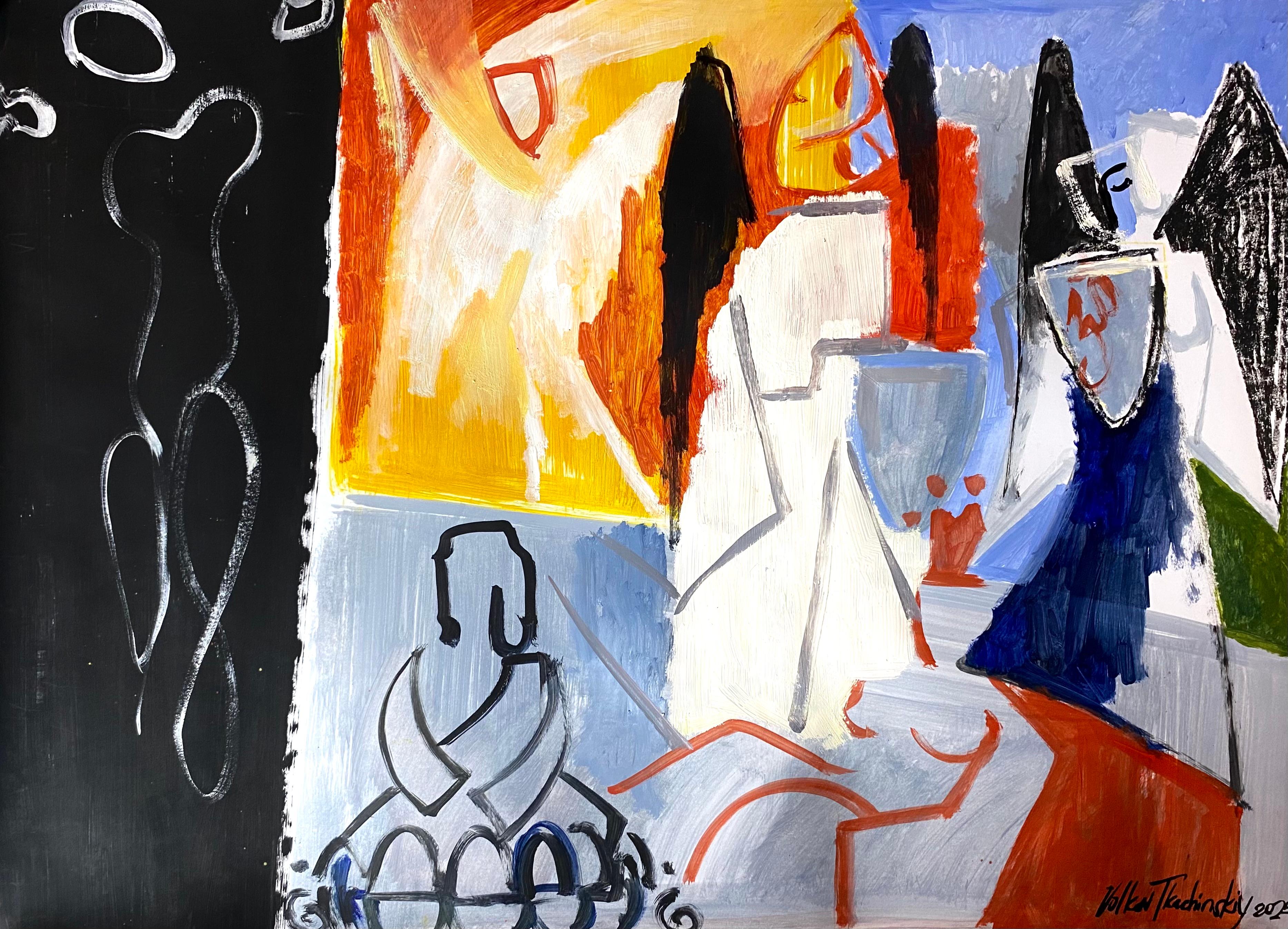 Igor Volkov-Tkachinskiy Abstract Painting - "Drifting through the vell of light"